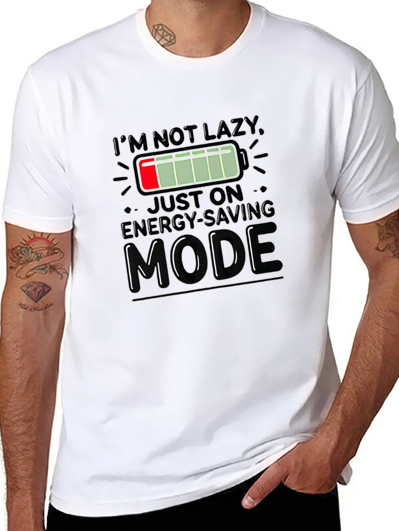 Energy Saving Mode Graphic T-Shirt