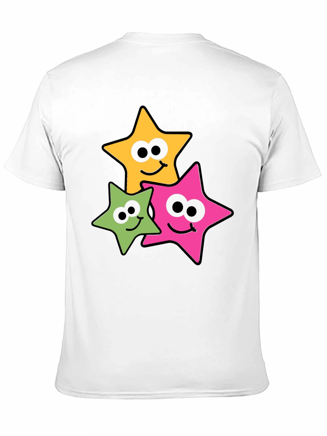 Smiling Star Graphic Tee - Black Cotton Blend
