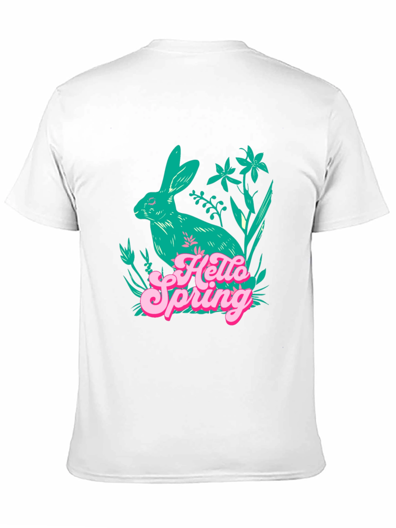 Hello Spring Bunny Graphic Tee - Black
