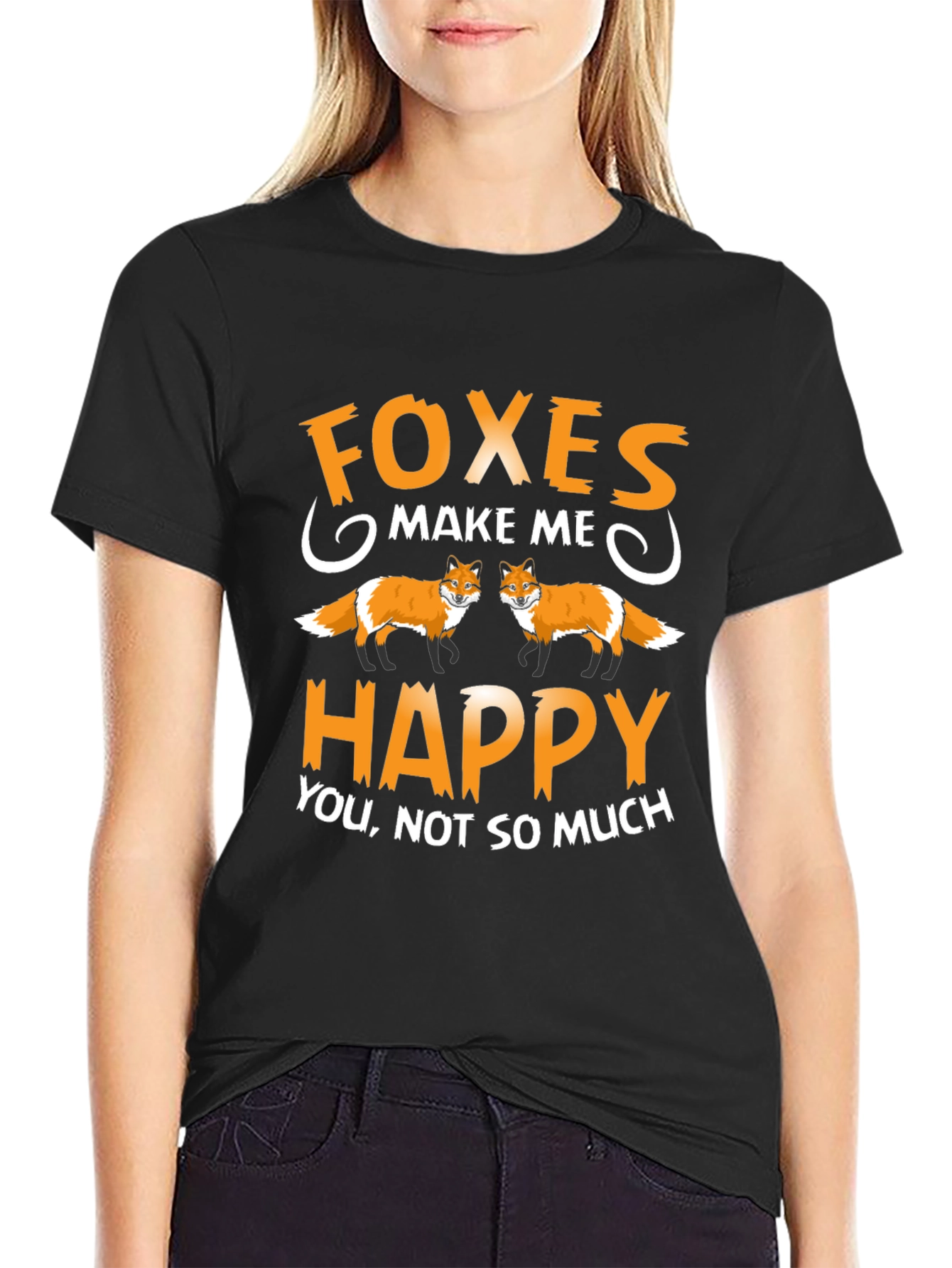Foxes Make Me Happy Graphic T-Shirt