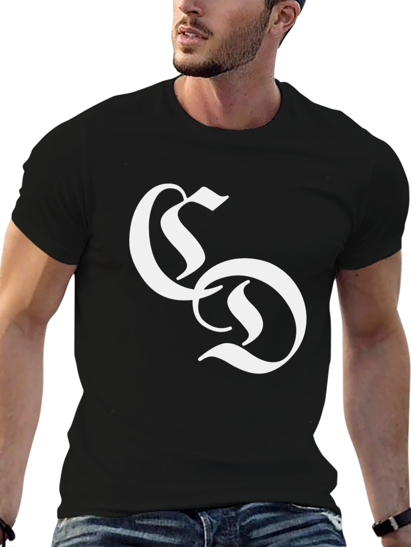 Black T-Shirt with White SD Logo