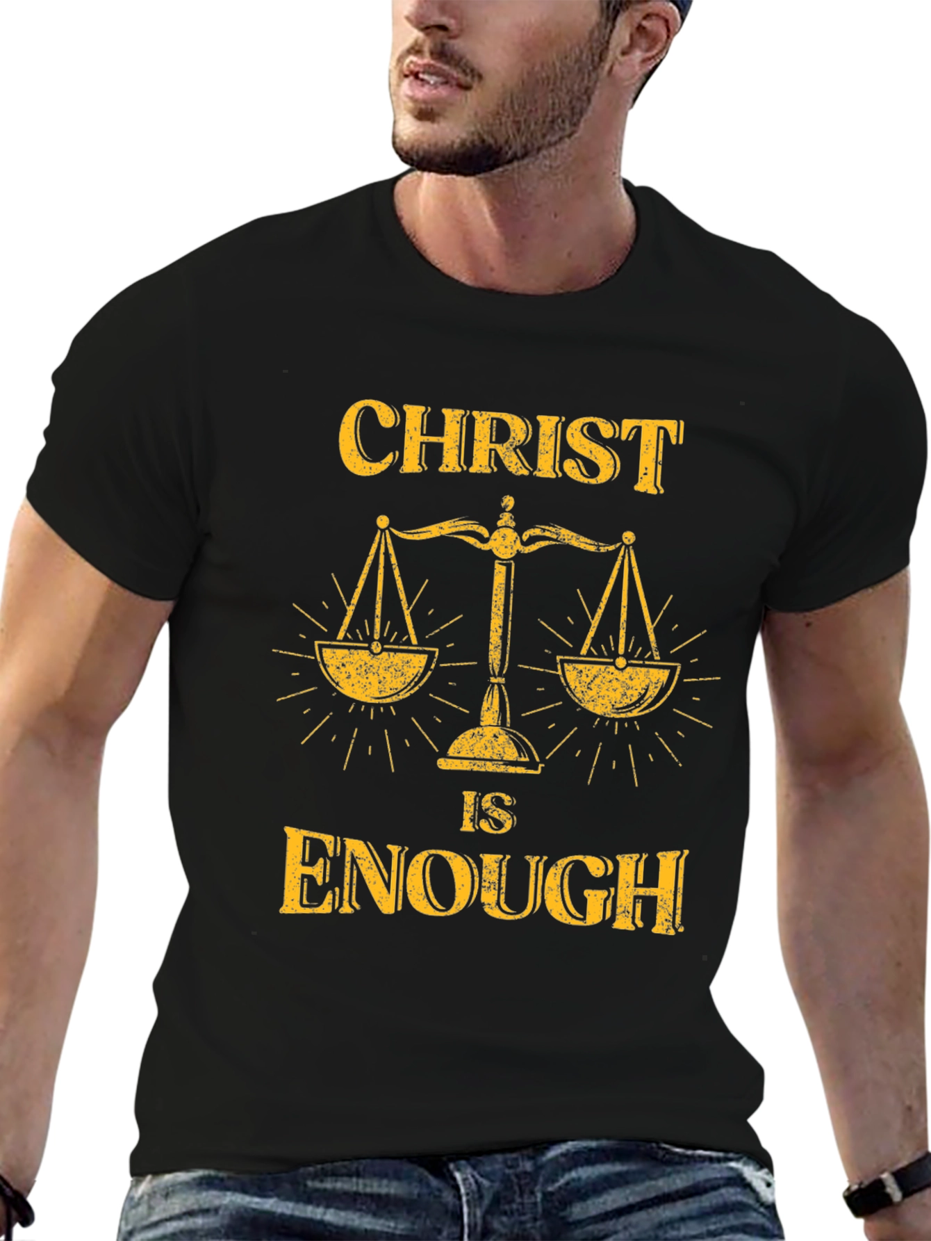 Christ Is Enough Graphic Tee - Mens Black T-Shirt