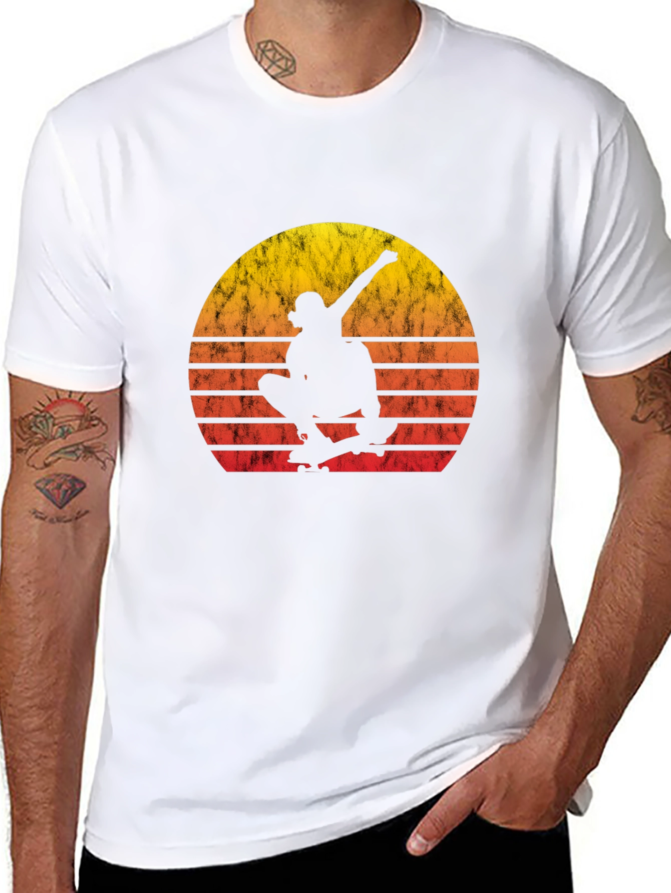 Skateboarder Sunset Graphic T-Shirt