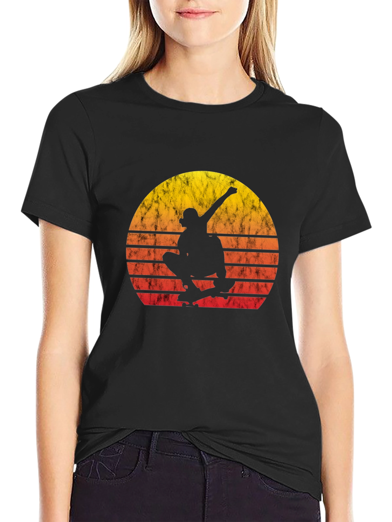 Skateboarder Sunset Graphic T-Shirt
