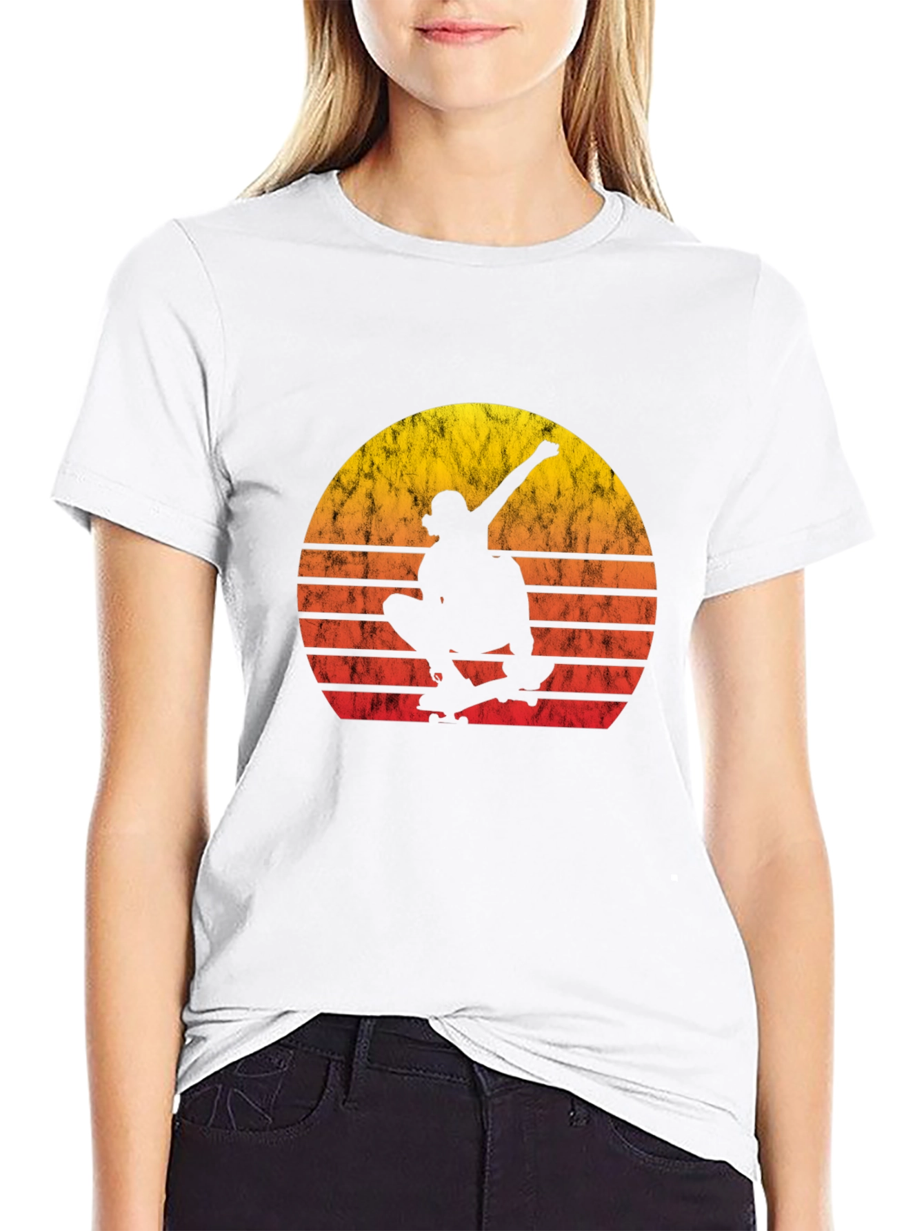Skateboarder Sunset Graphic T-Shirt