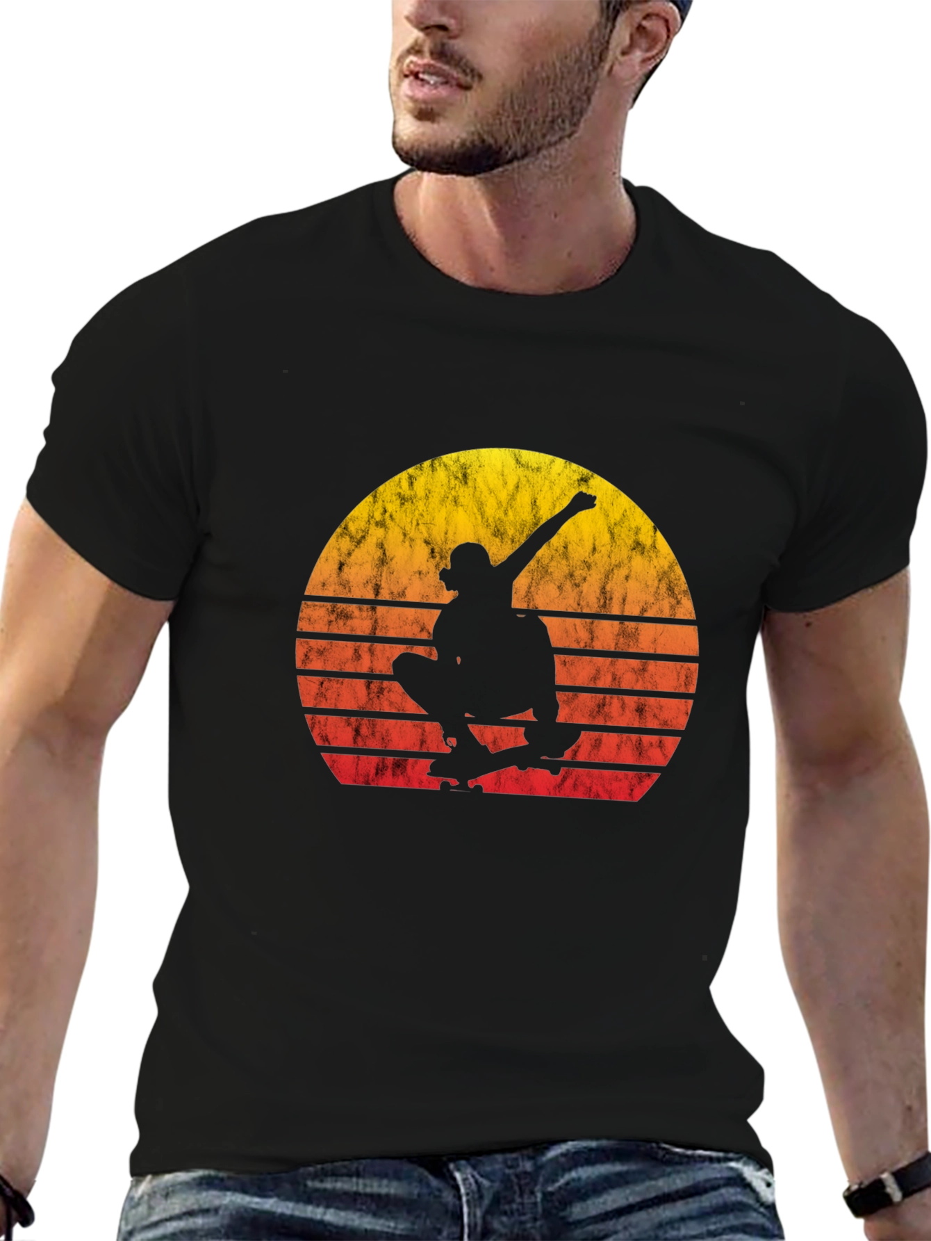 Skateboarder Sunset Graphic T-Shirt