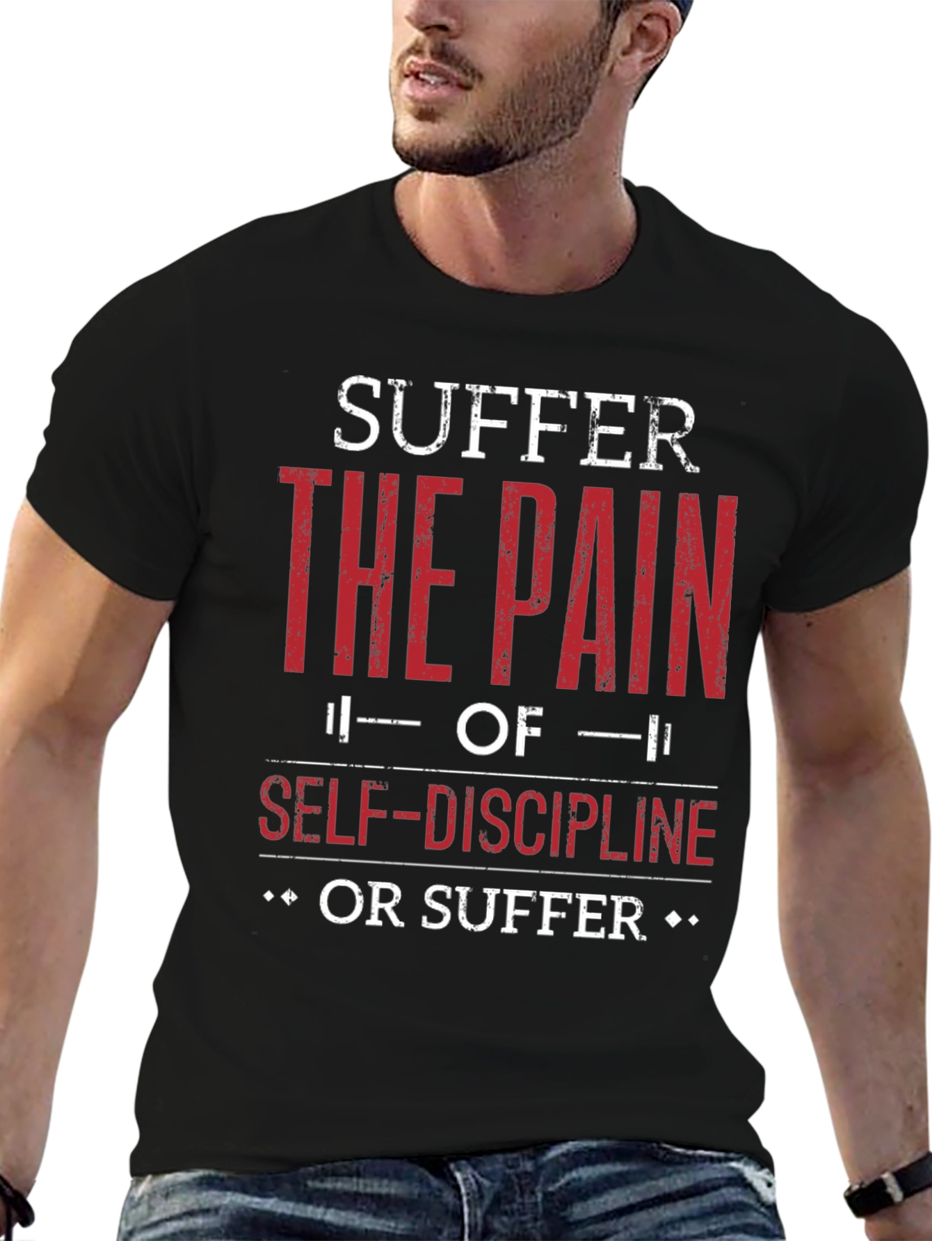 Suffer the Pain Motivational Graphic T-Shirt