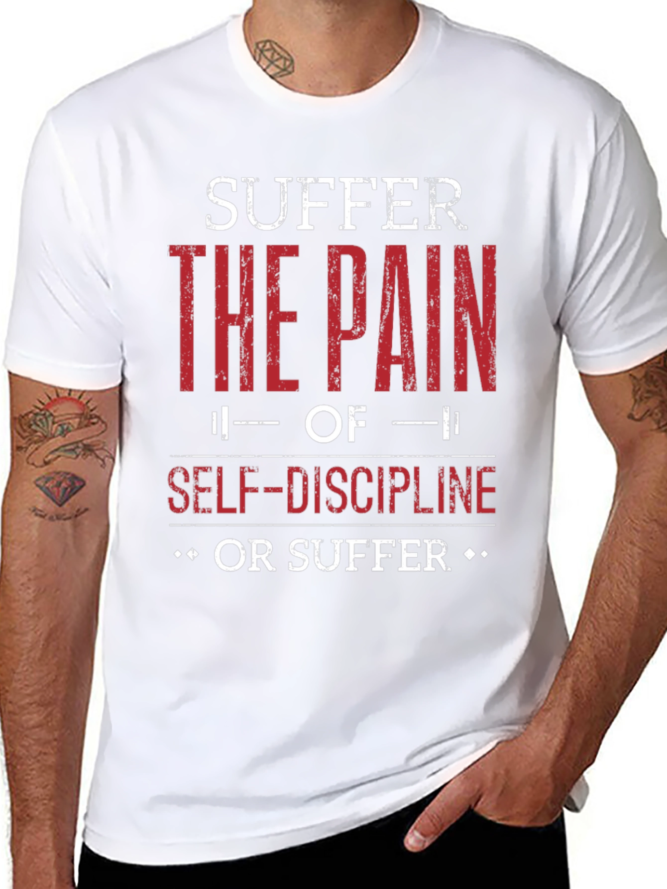 Suffer the Pain Motivational Graphic T-Shirt