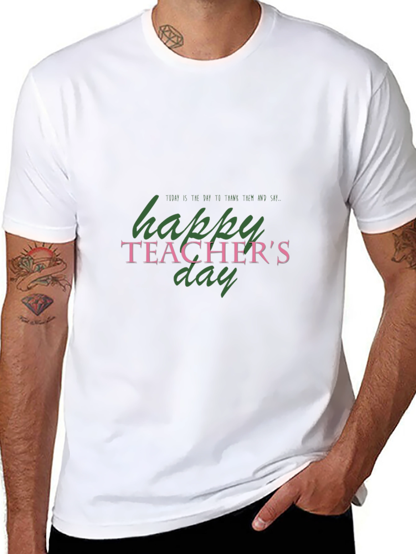 Happy Teachers Day Graphic Tee - Black Casual T-Shirt