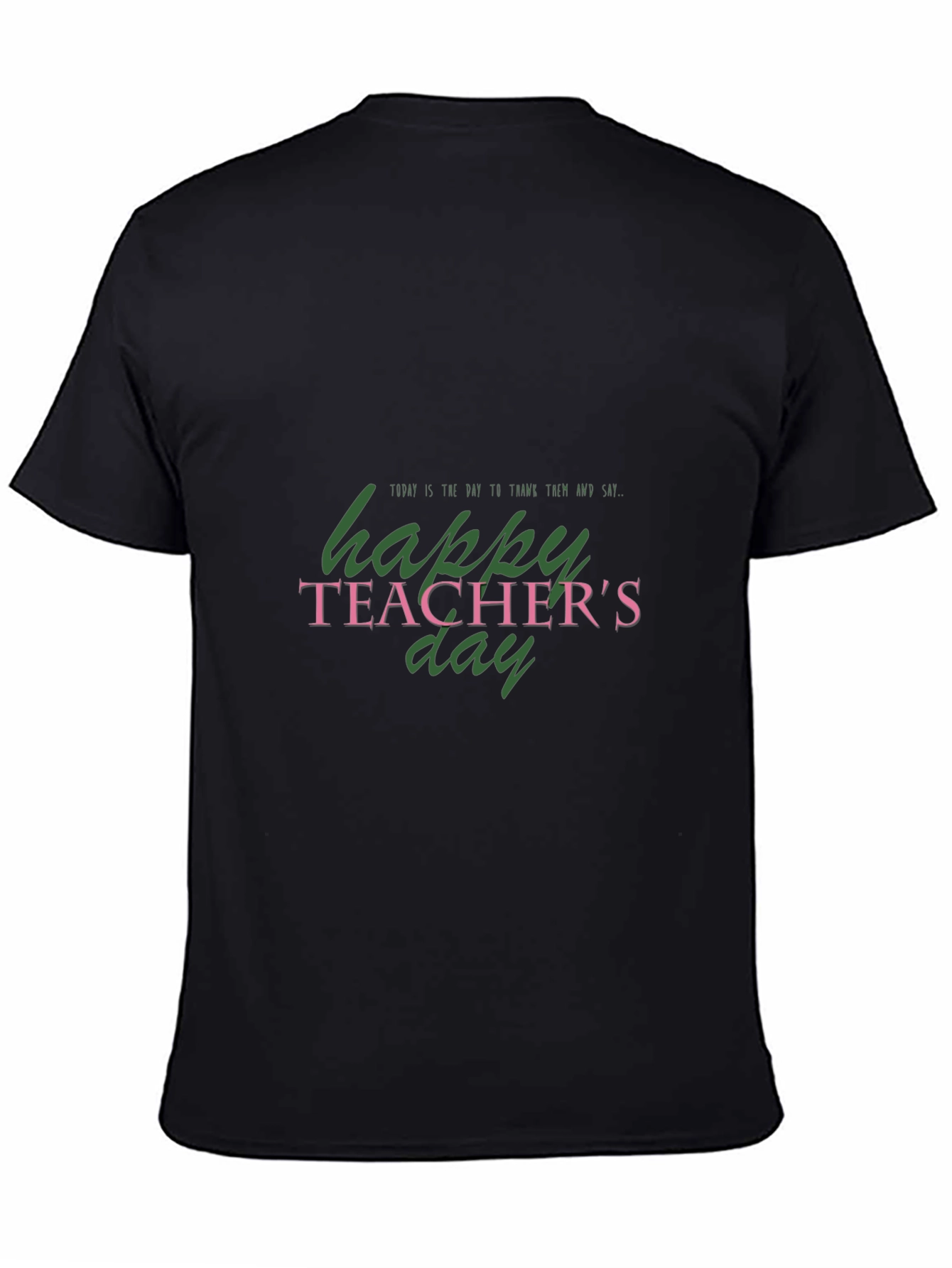 Happy Teachers Day Graphic Tee - Black Casual T-Shirt