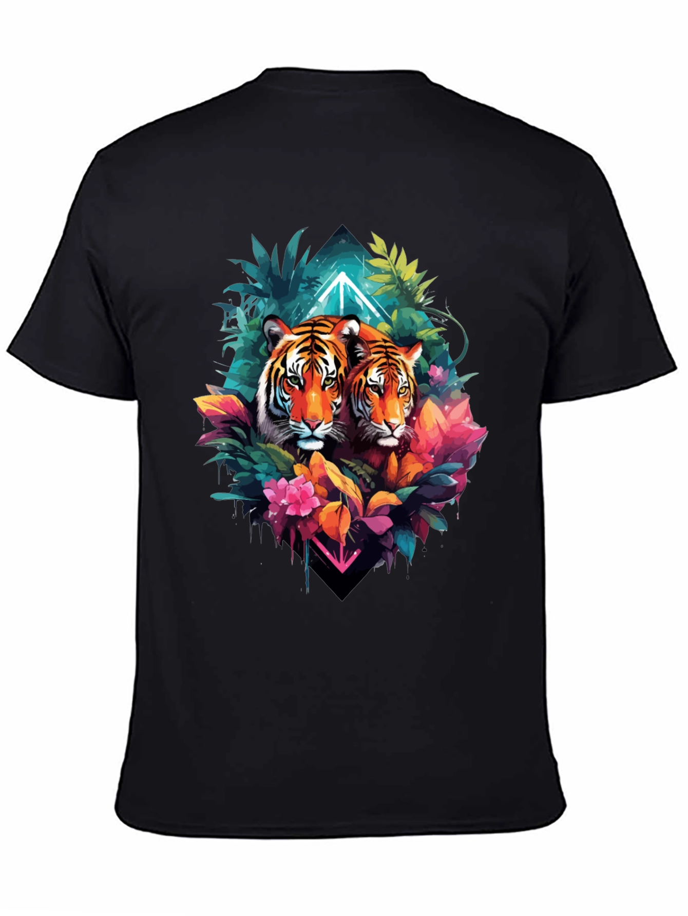 Tiger Duo Graphic Tee - Jungle Style Black T-Shirt