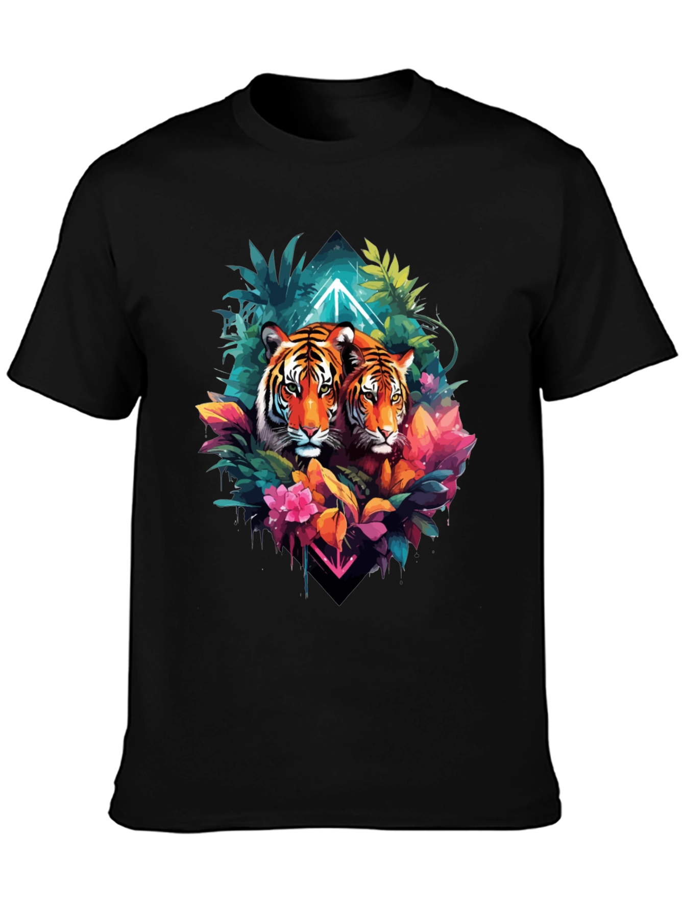 Tiger Duo Graphic Tee - Jungle Style Black T-Shirt