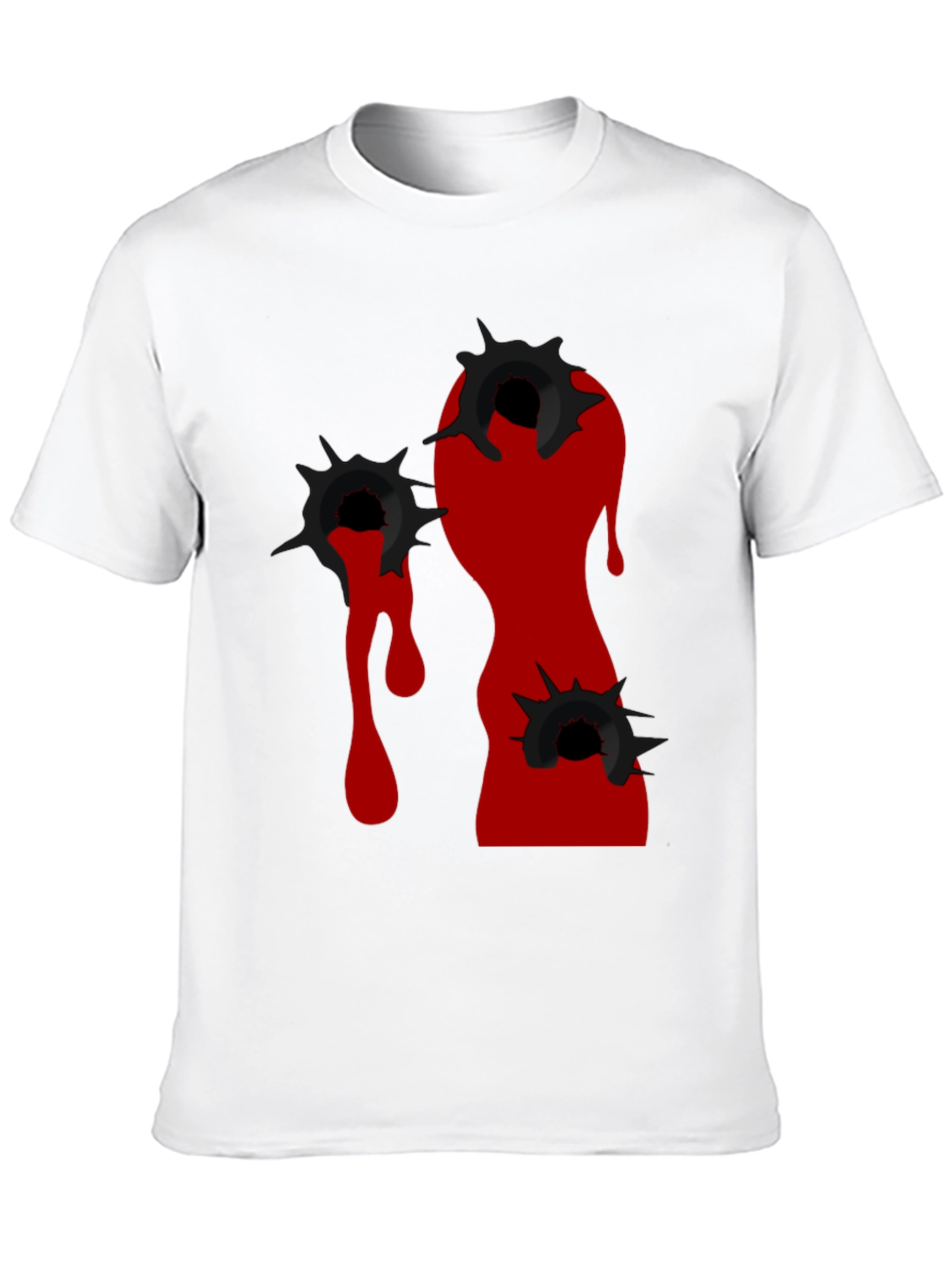 Edgy Bullet Hole Graphic T-Shirt