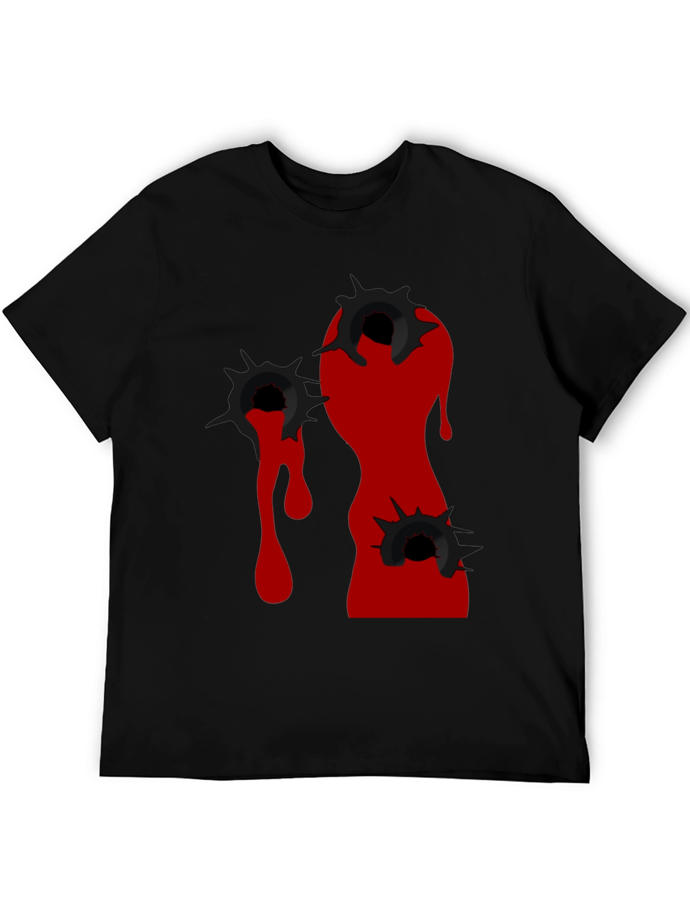 Edgy Bullet Hole Graphic T-Shirt