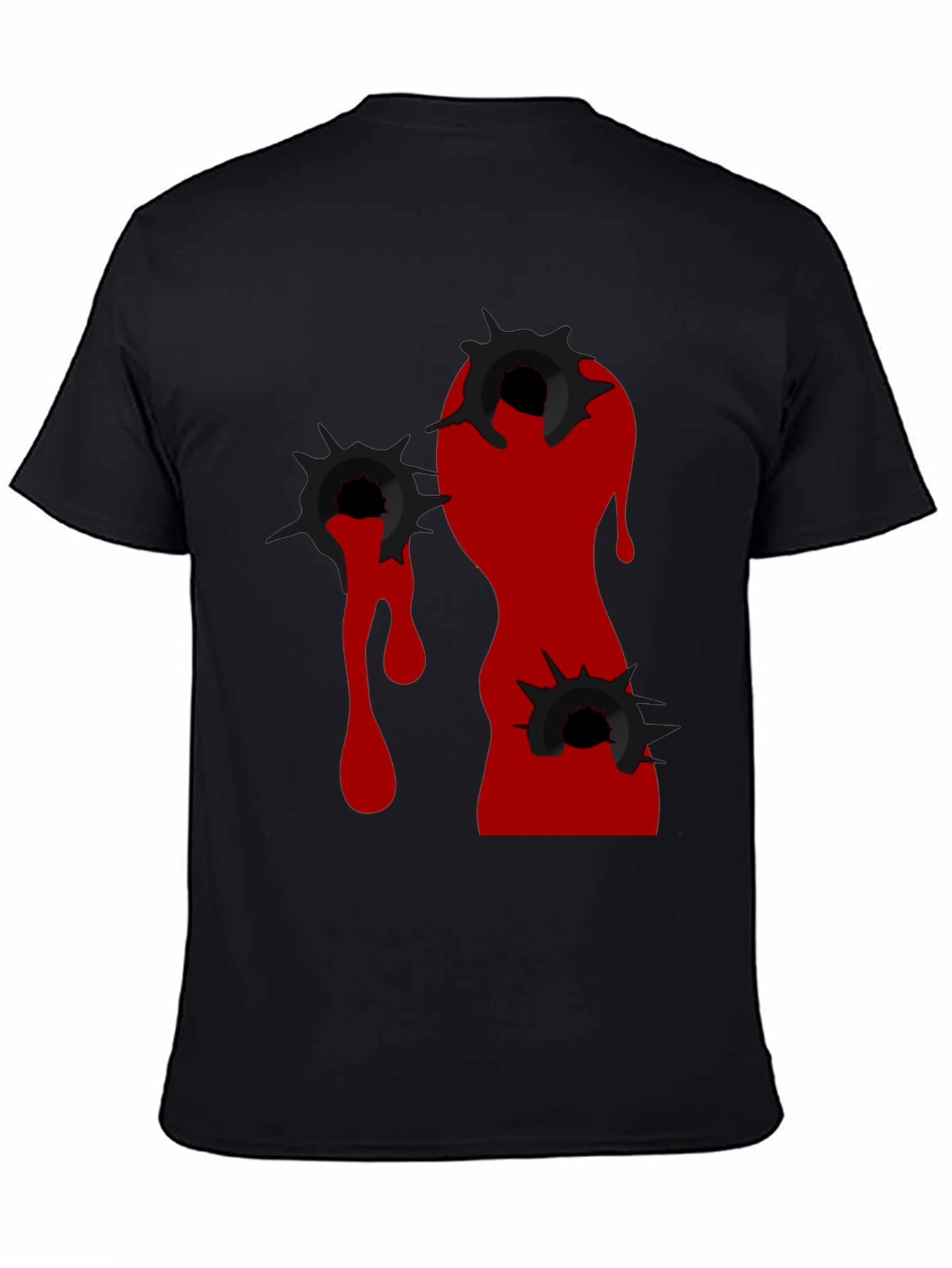 Edgy Bullet Hole Graphic T-Shirt