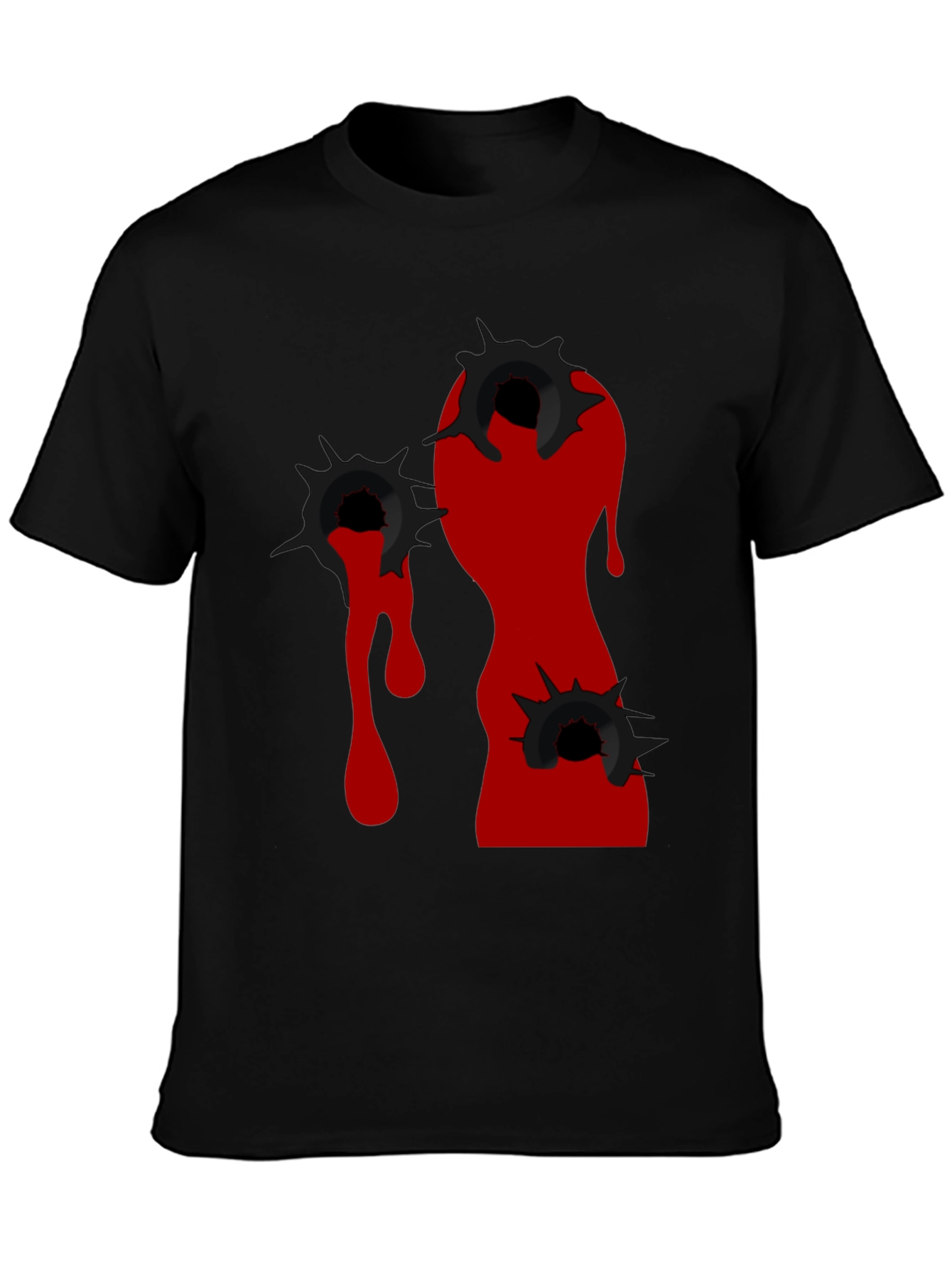 Edgy Bullet Hole Graphic T-Shirt