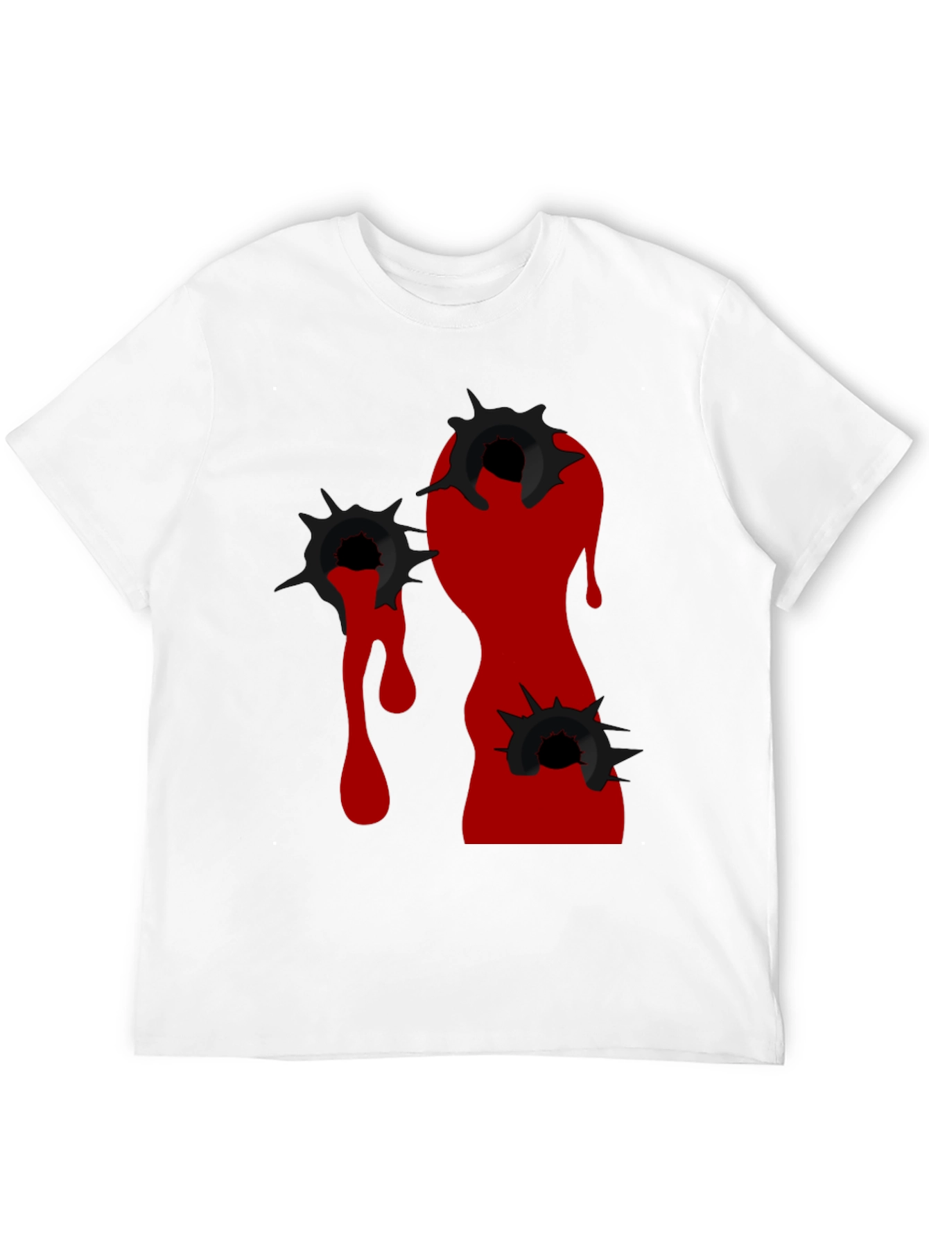 Edgy Bullet Hole Graphic T-Shirt