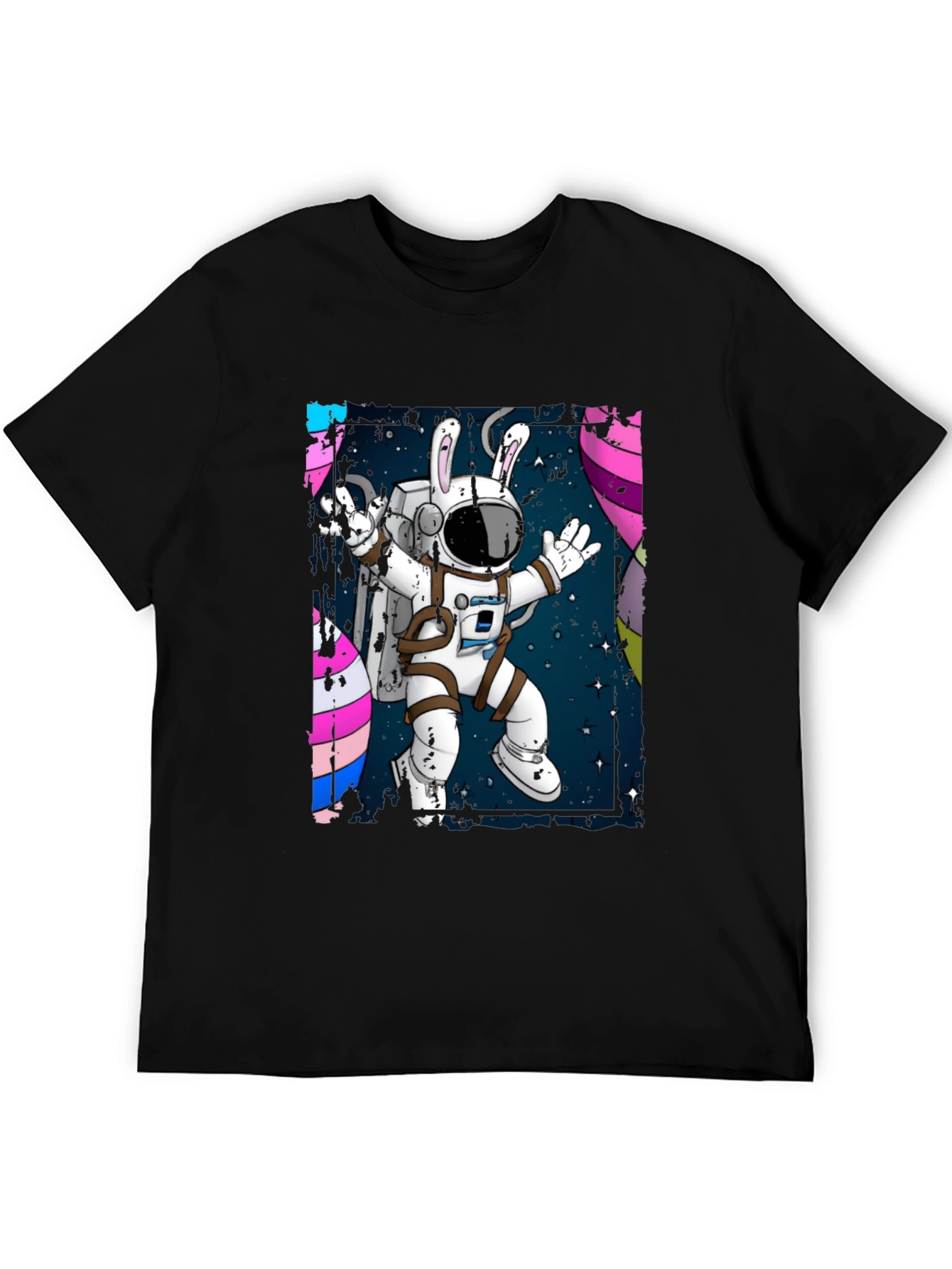 Astronaut Bunny Graphic Tee - Black