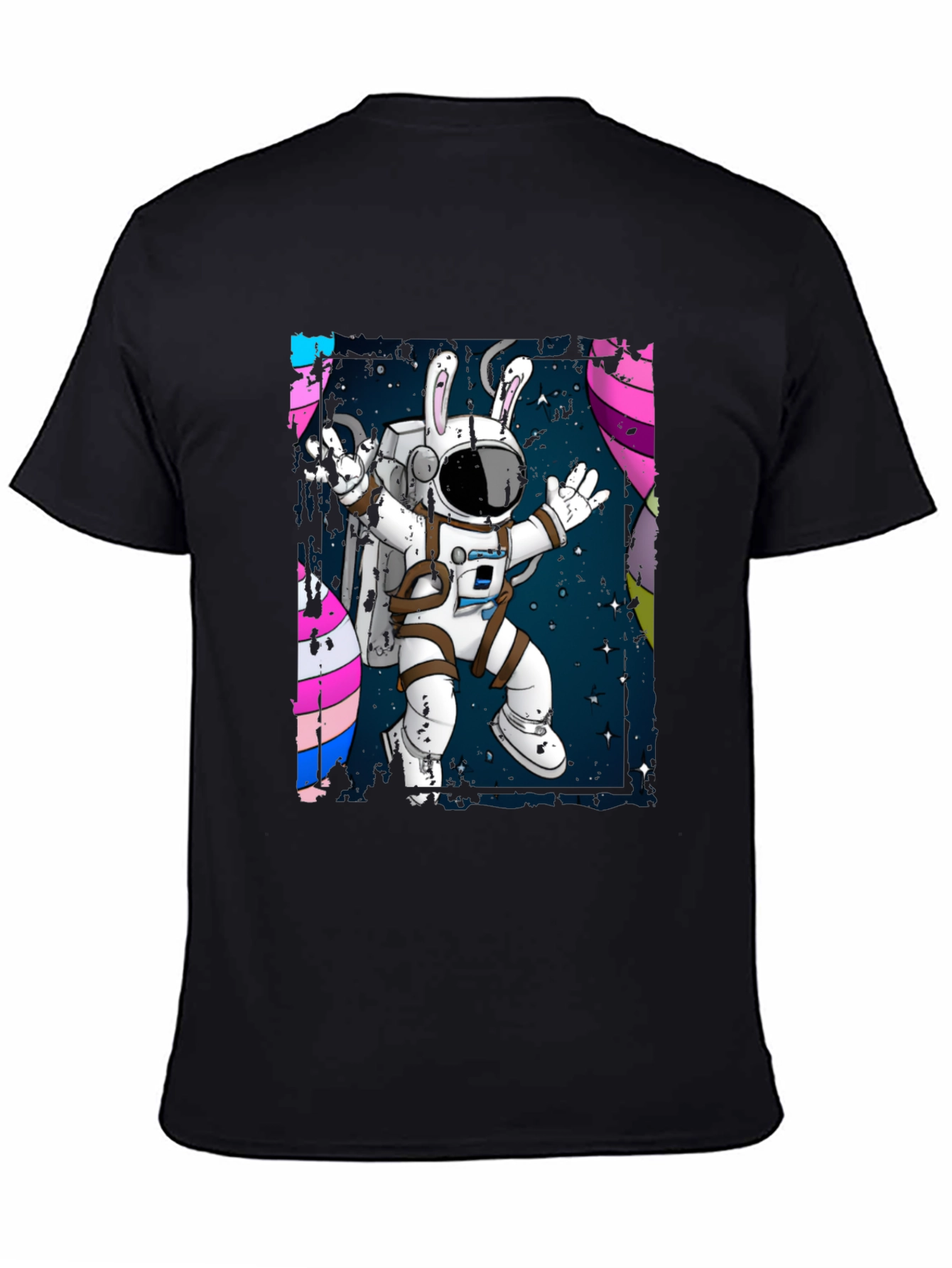 Astronaut Bunny Graphic Tee - Black