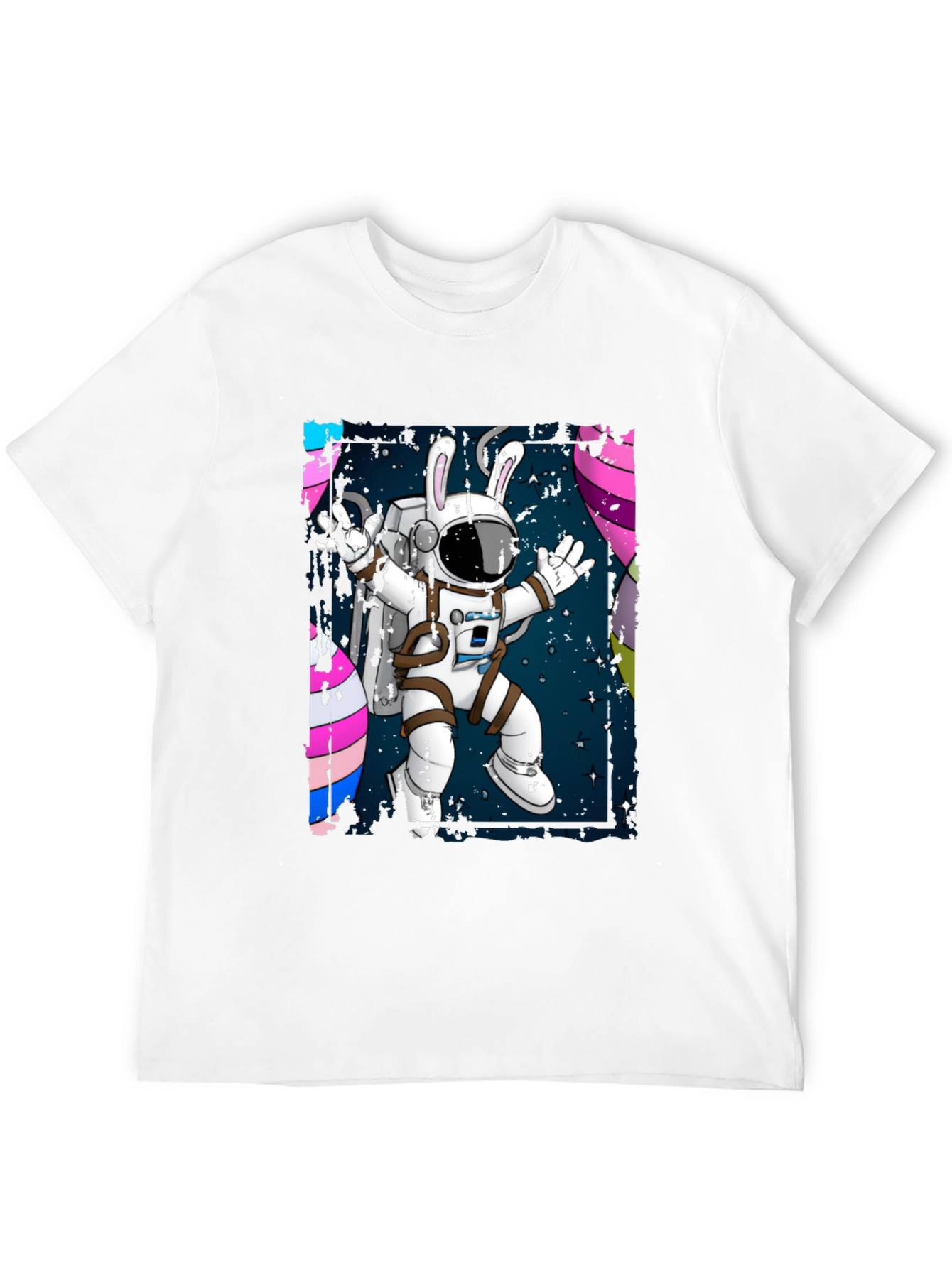 Astronaut Bunny Graphic Tee - Black