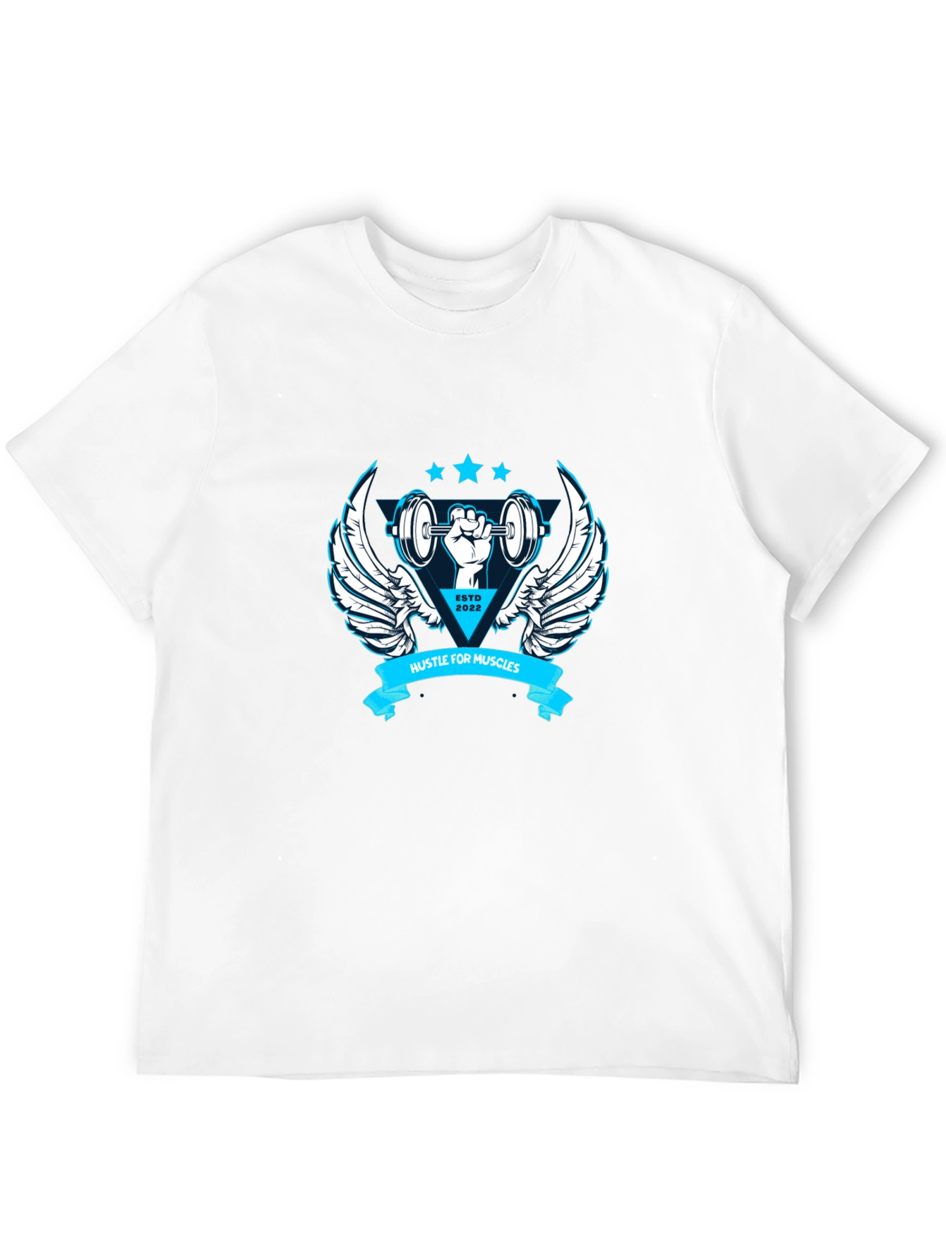 Hustle for Muscles Black Graphic T-Shirt