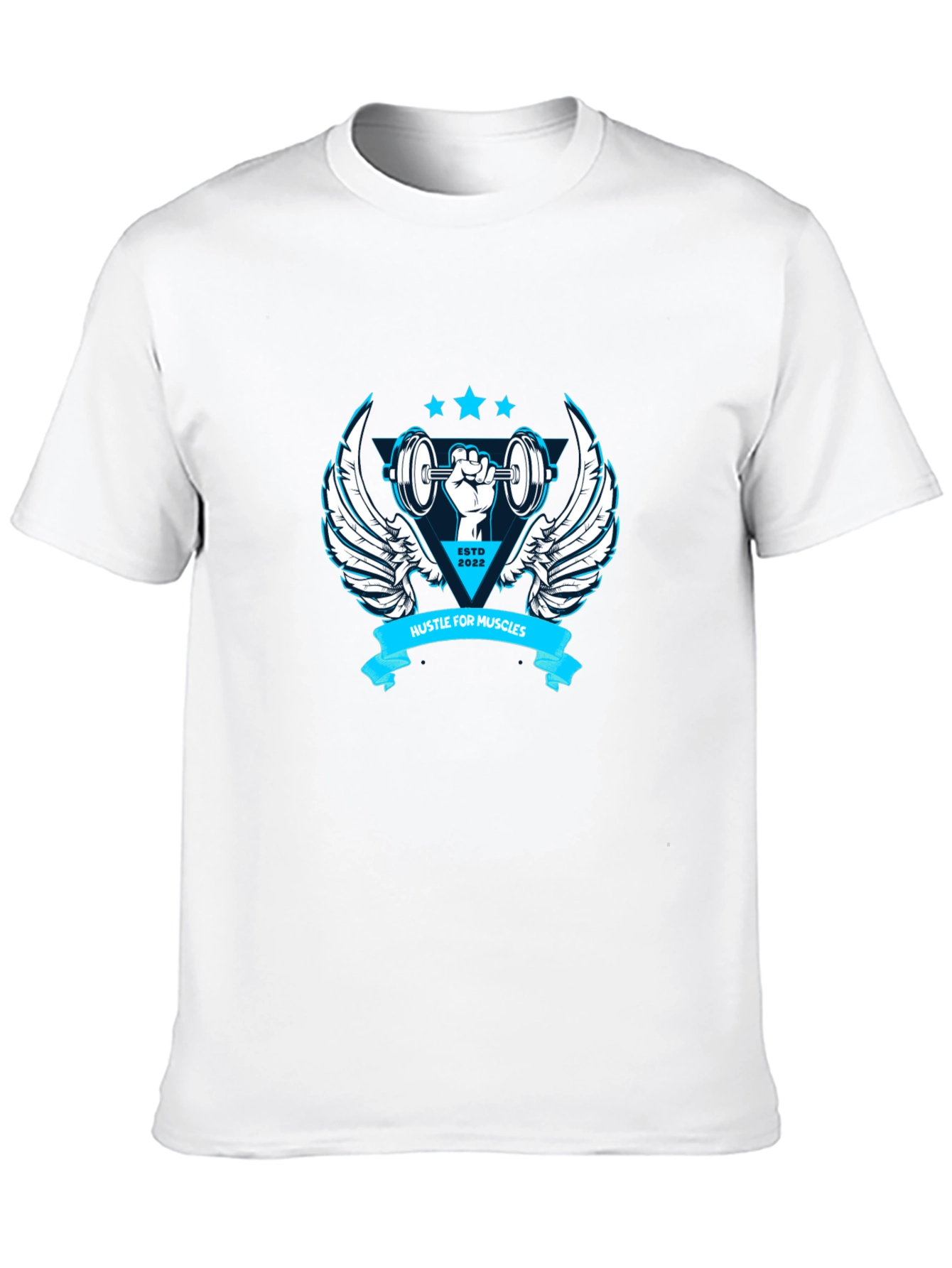Hustle for Muscles Black Graphic T-Shirt