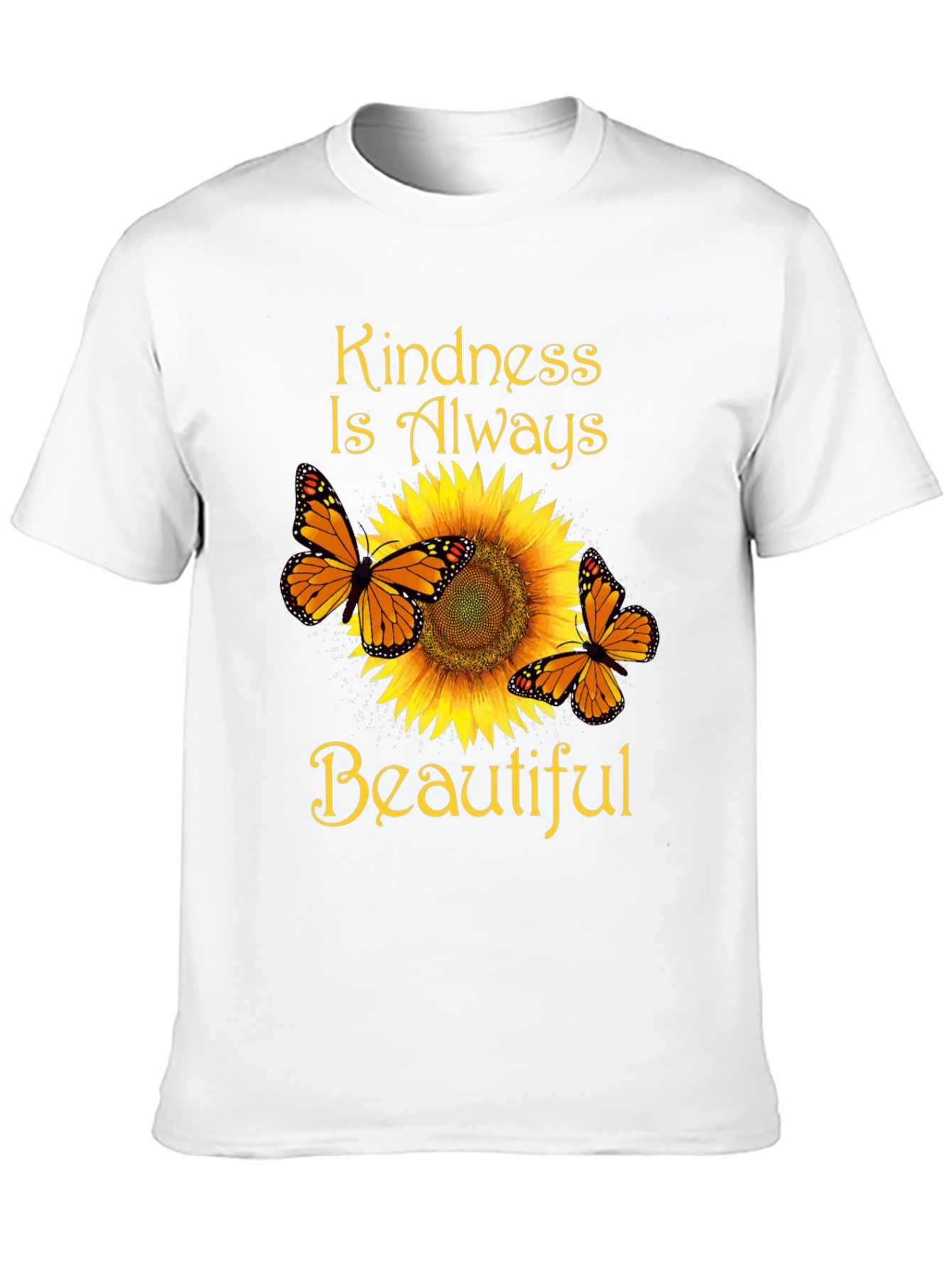 Kindness Butterfly Sunflower Graphic T-Shirt