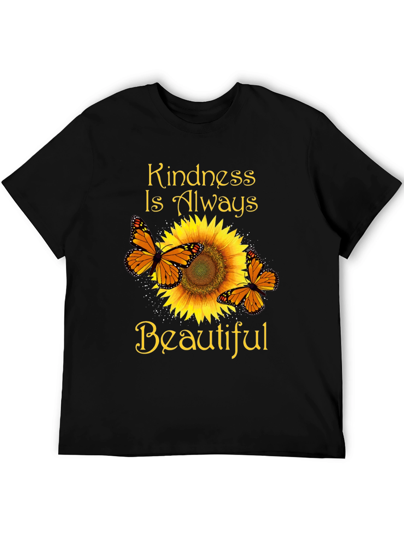 Kindness Butterfly Sunflower Graphic T-Shirt