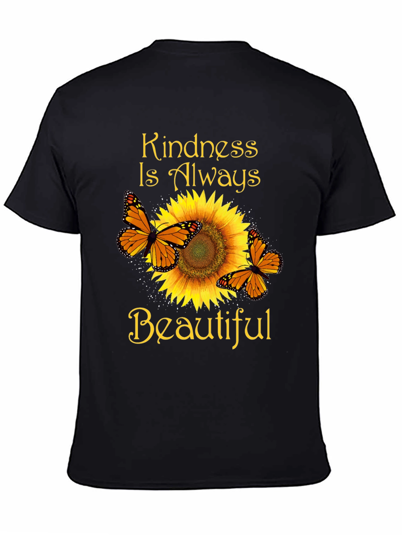 Kindness Butterfly Sunflower Graphic T-Shirt