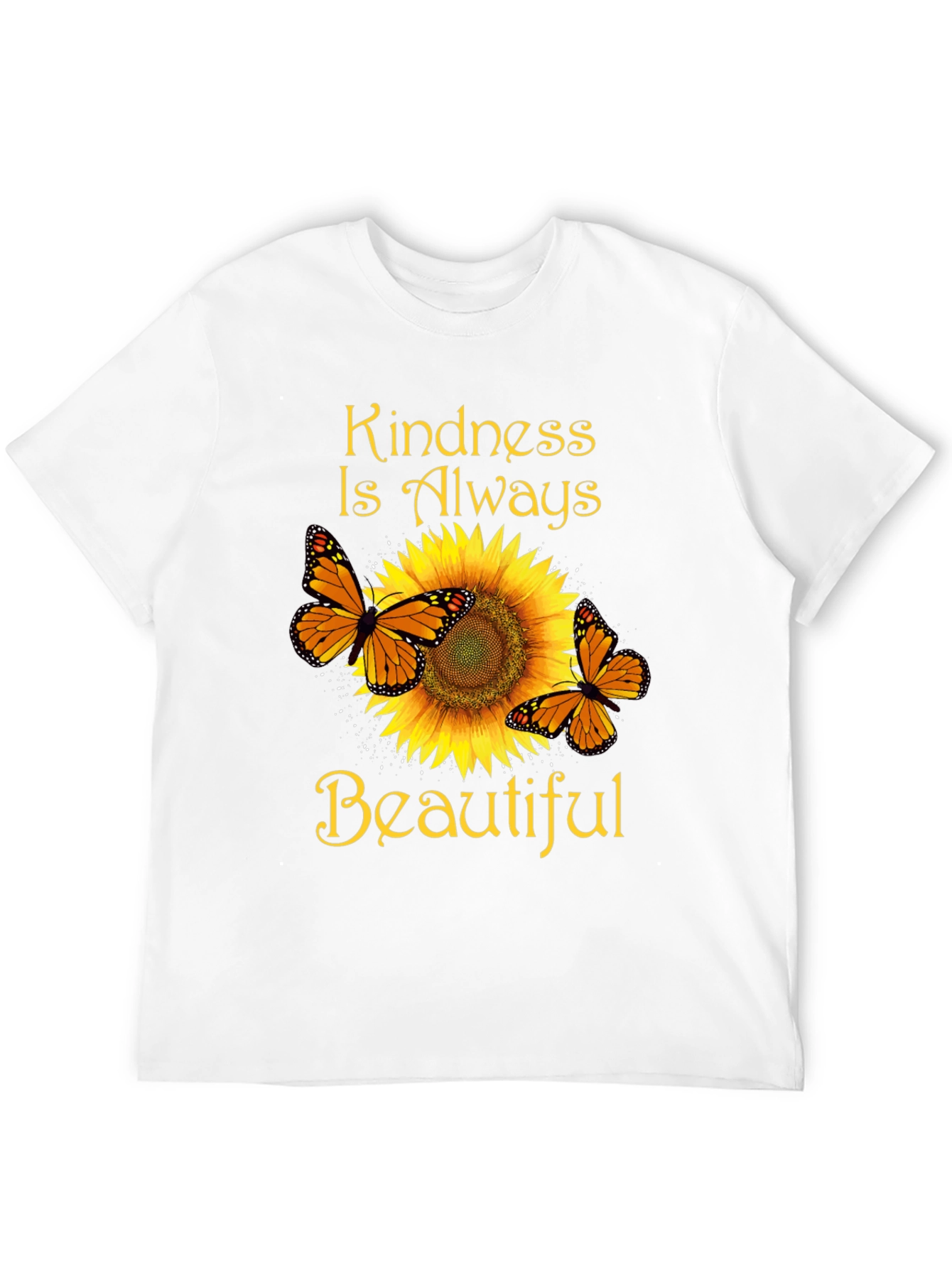 Kindness Butterfly Sunflower Graphic T-Shirt