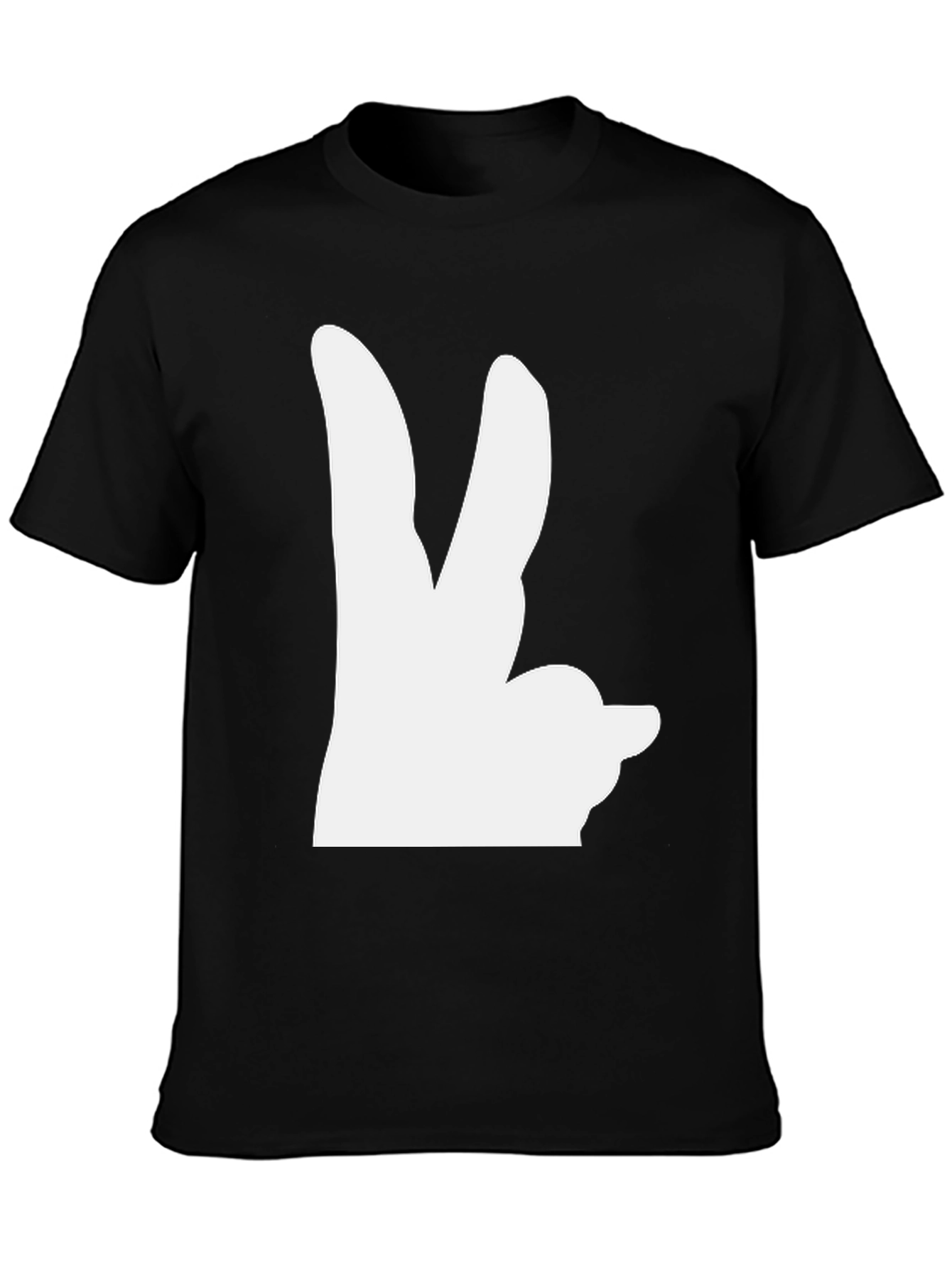 Bunny Hand T-Shirt - Black Graphic Tee