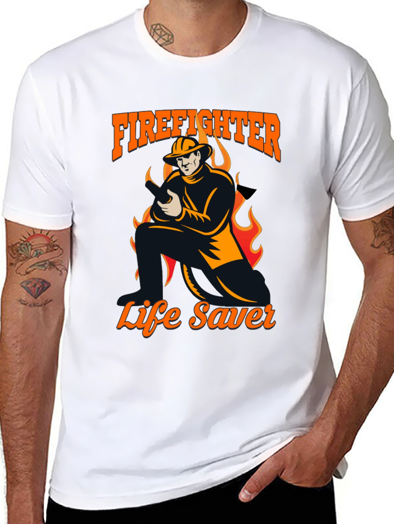 Firefighter Life Saver Graphic T-Shirt