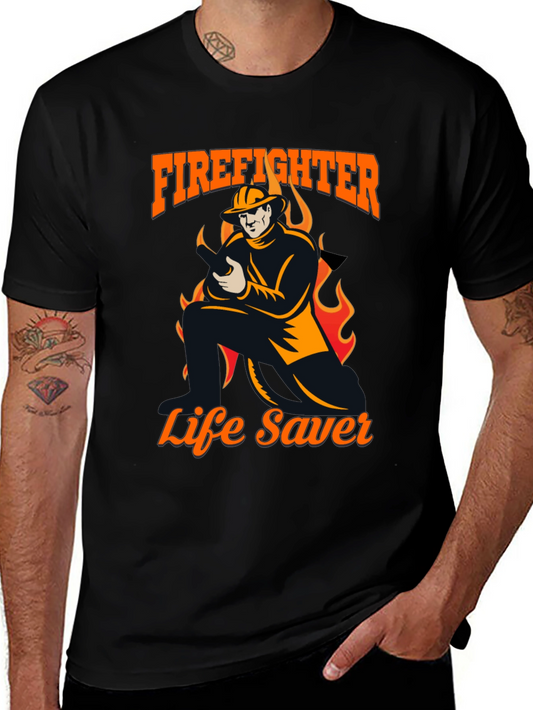 Firefighter Life Saver Graphic T-Shirt