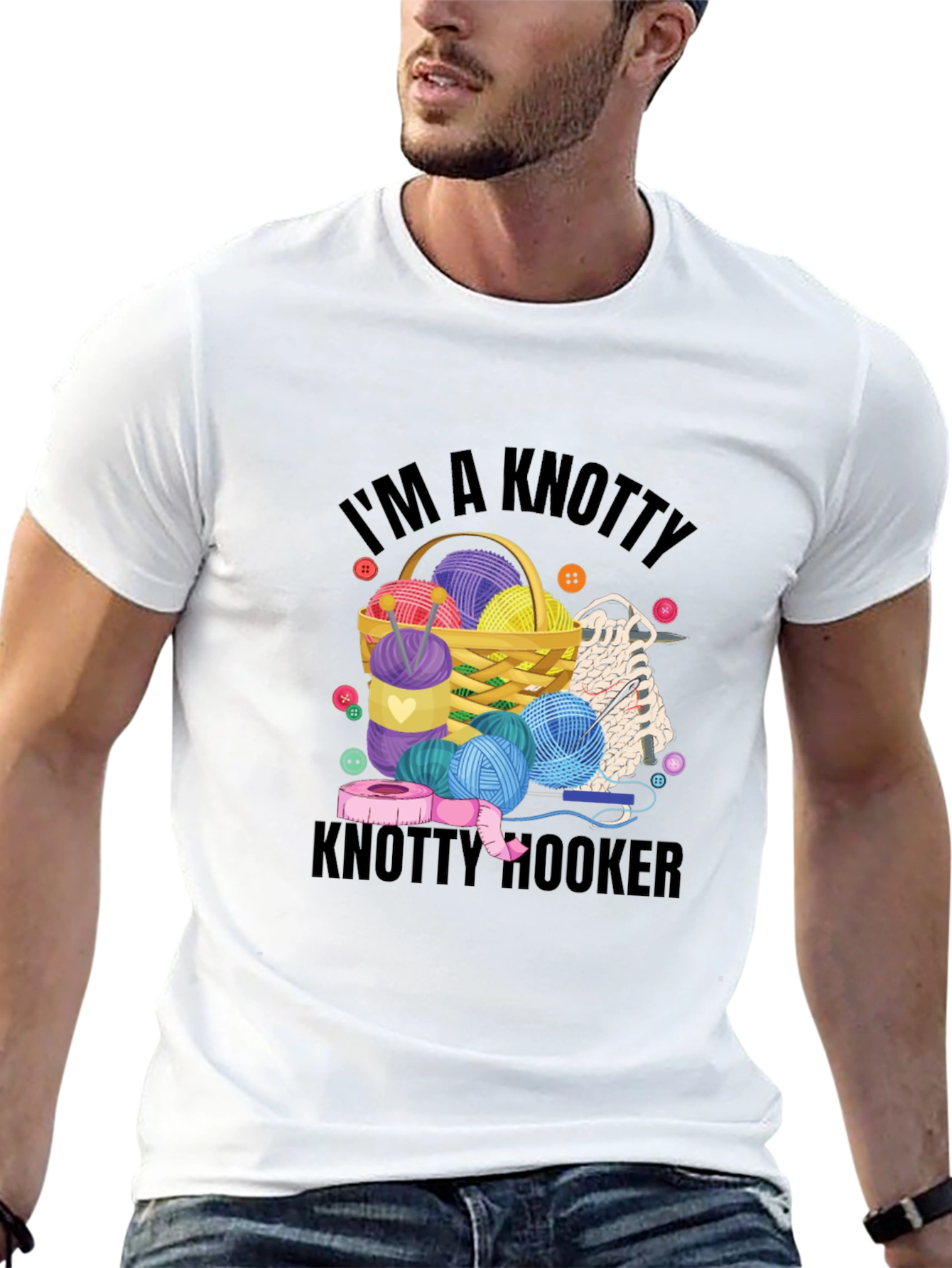 Knitty Hooker T-Shirt: Yarn Lover Gift