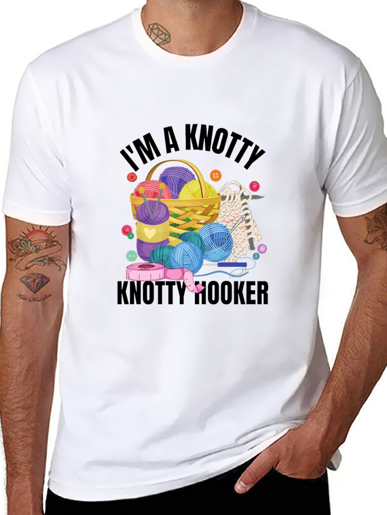 Knitty Hooker T-Shirt: Yarn Lover Gift