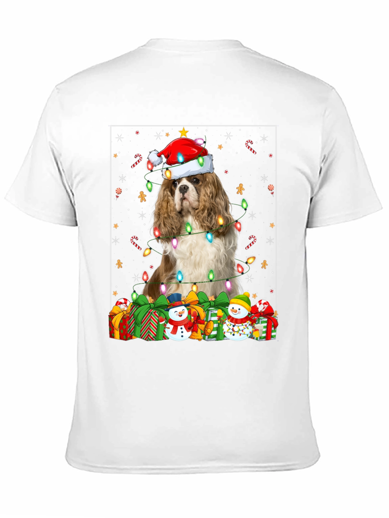 Christmas Dog T-Shirt: Cavalier in Santa Hat