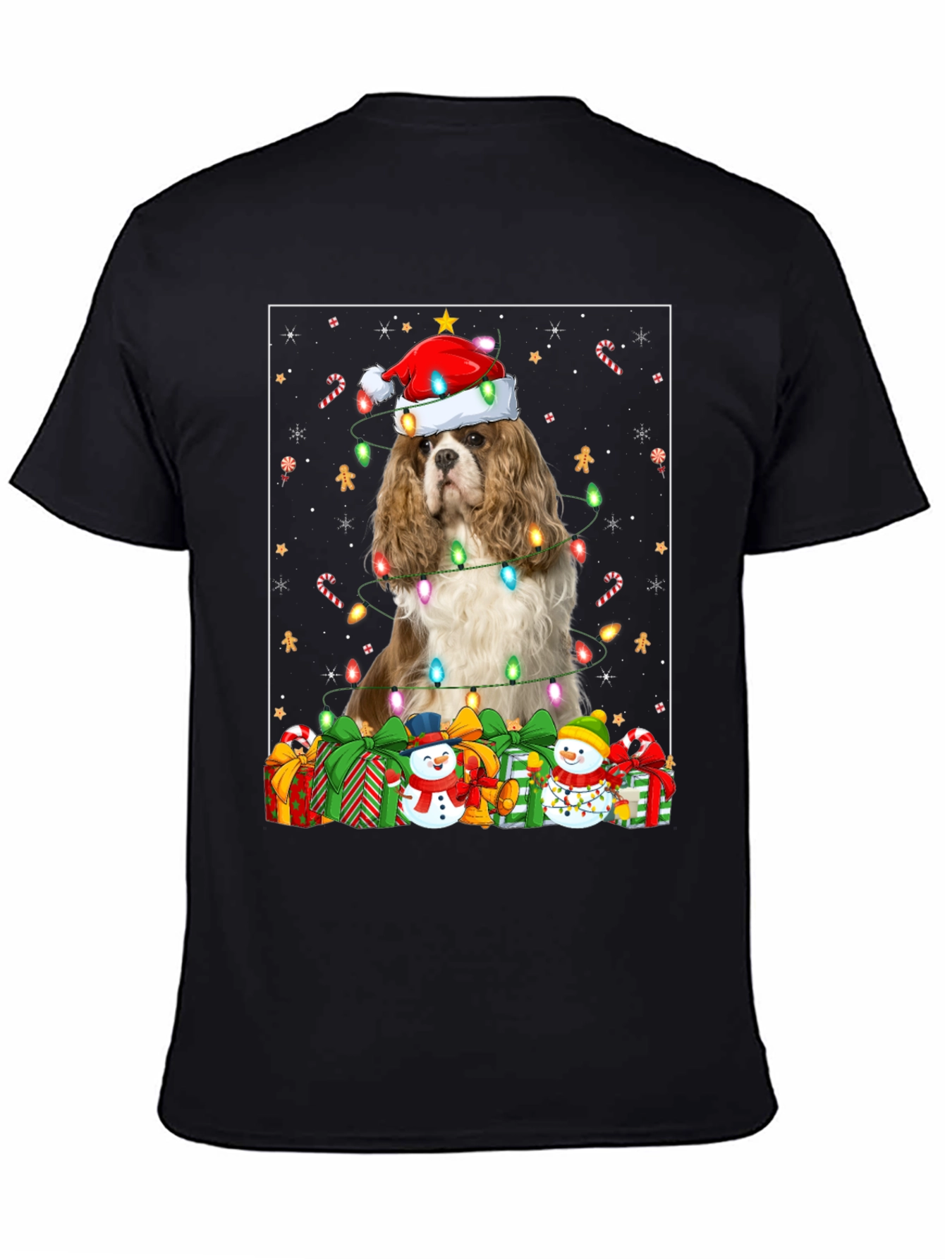 Christmas Dog T-Shirt: Cavalier in Santa Hat