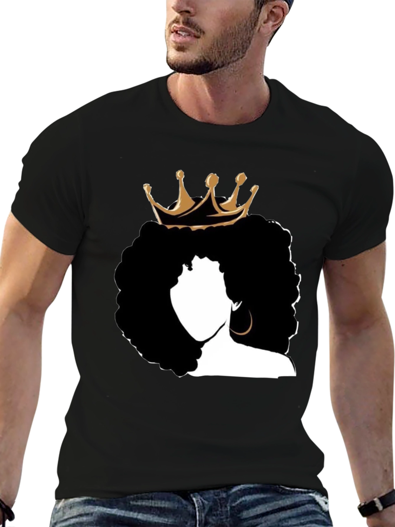 Queen Afro T-Shirt - Black Graphic Tee