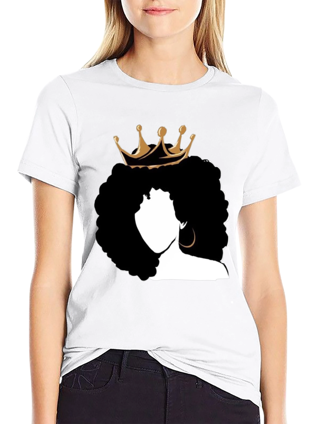 Queen Afro T-Shirt - Black Graphic Tee