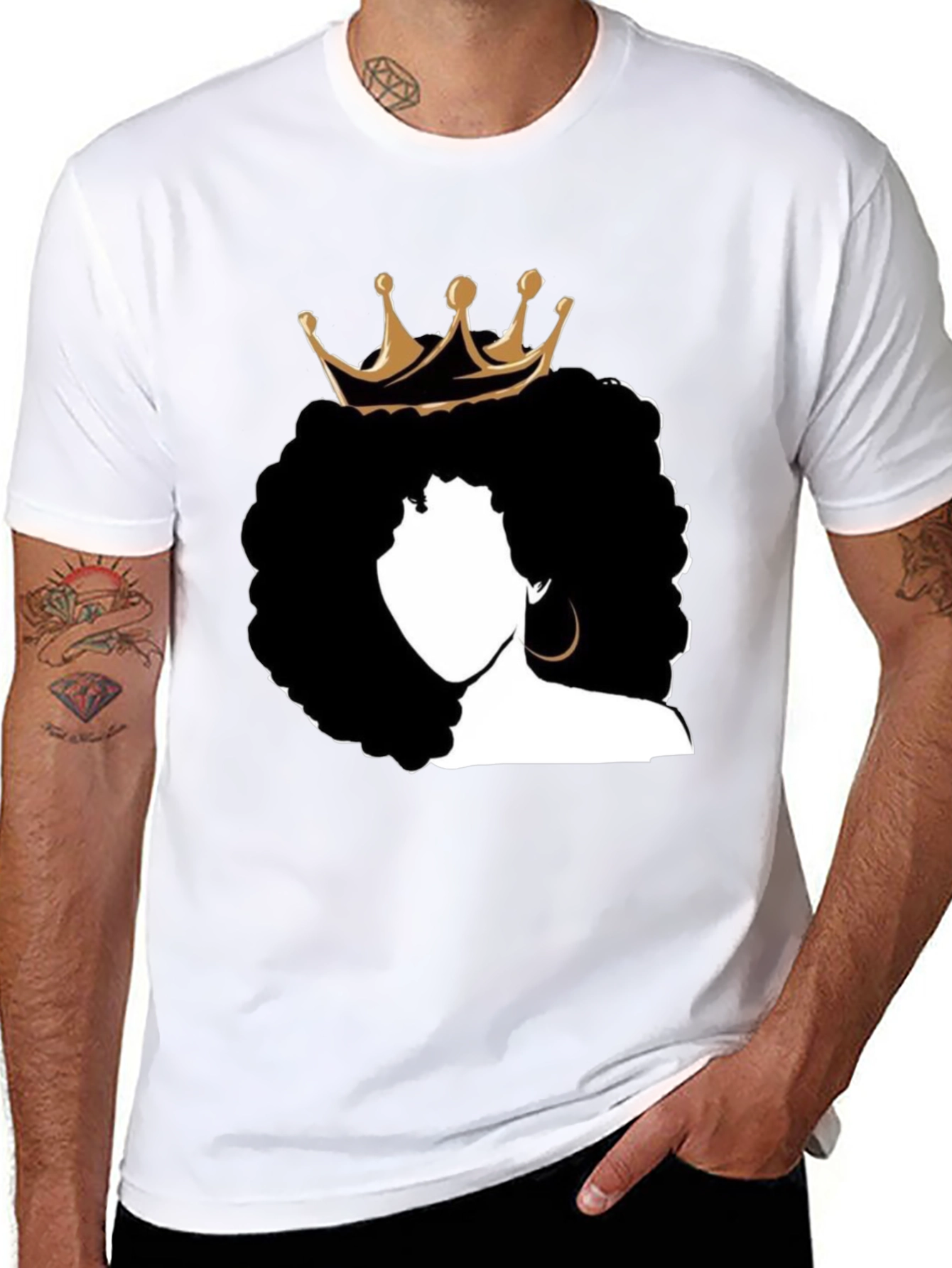 Queen Afro T-Shirt - Black Graphic Tee