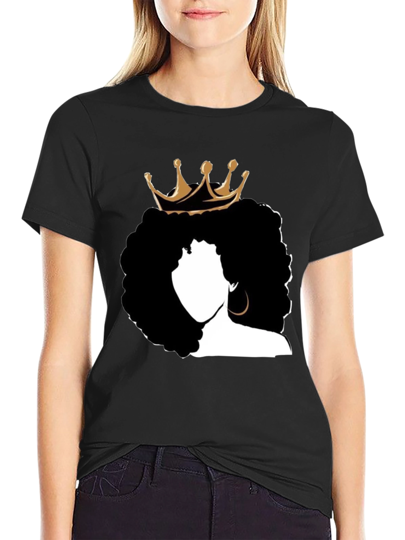 Queen Afro T-Shirt - Black Graphic Tee