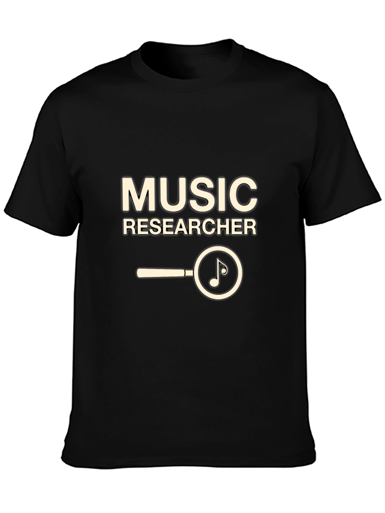 Music Researcher T-Shirt - Black Cotton Tee