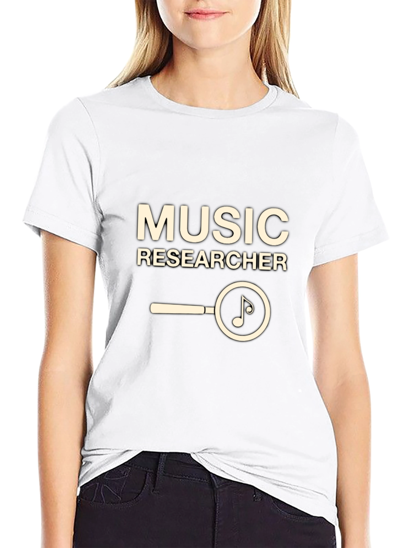 Music Researcher T-Shirt - Black Cotton Tee