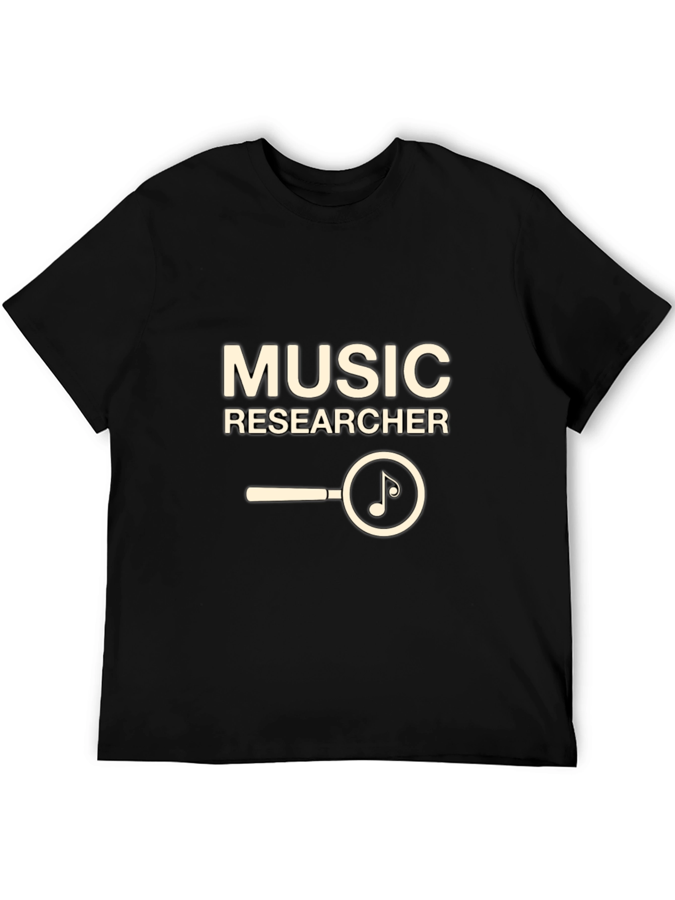 Music Researcher T-Shirt - Black Cotton Tee