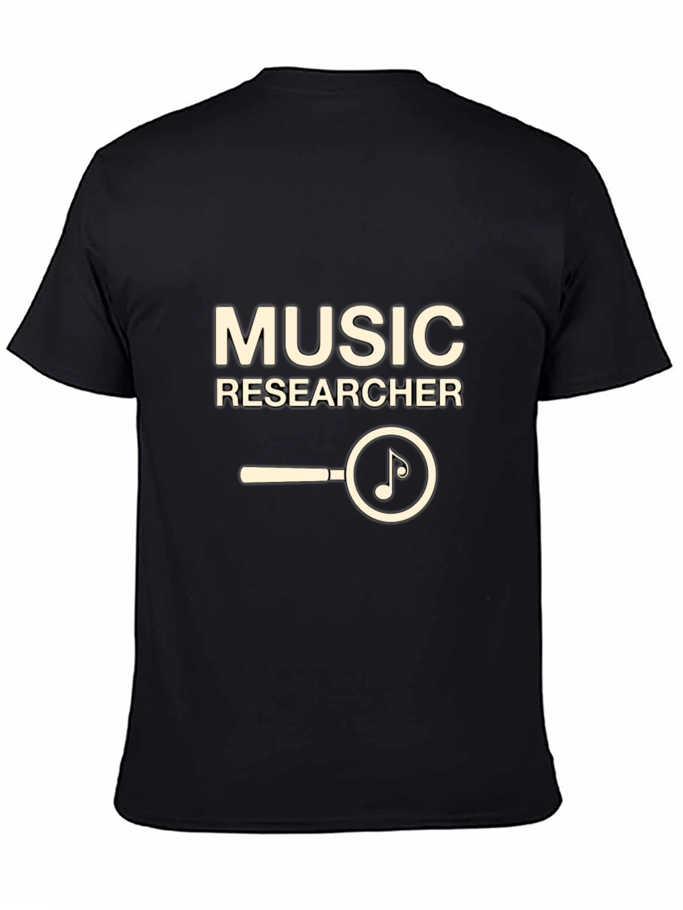 Music Researcher T-Shirt - Black Cotton Tee