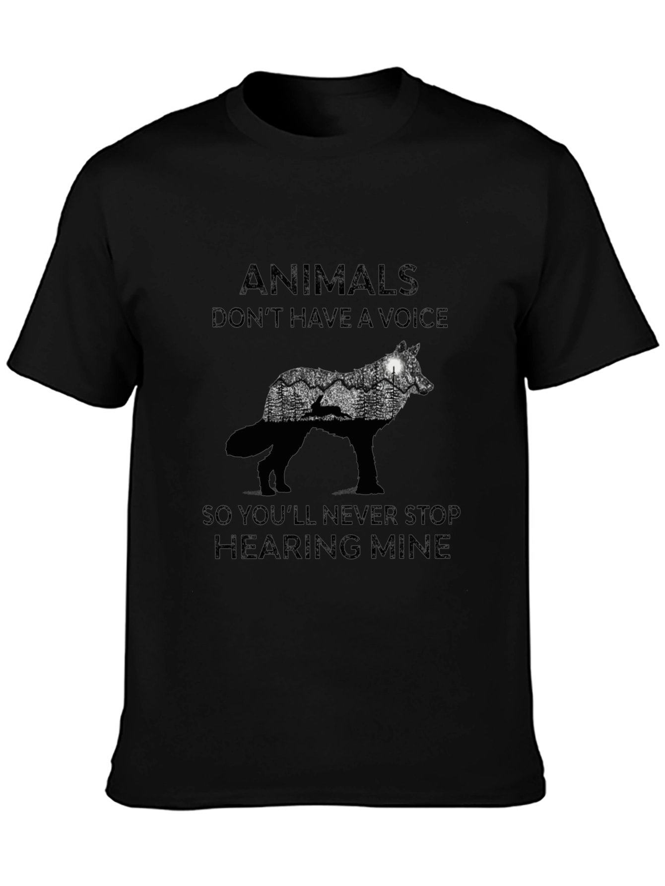 Animals Dont Have A Voice Wolf Graphic Tee