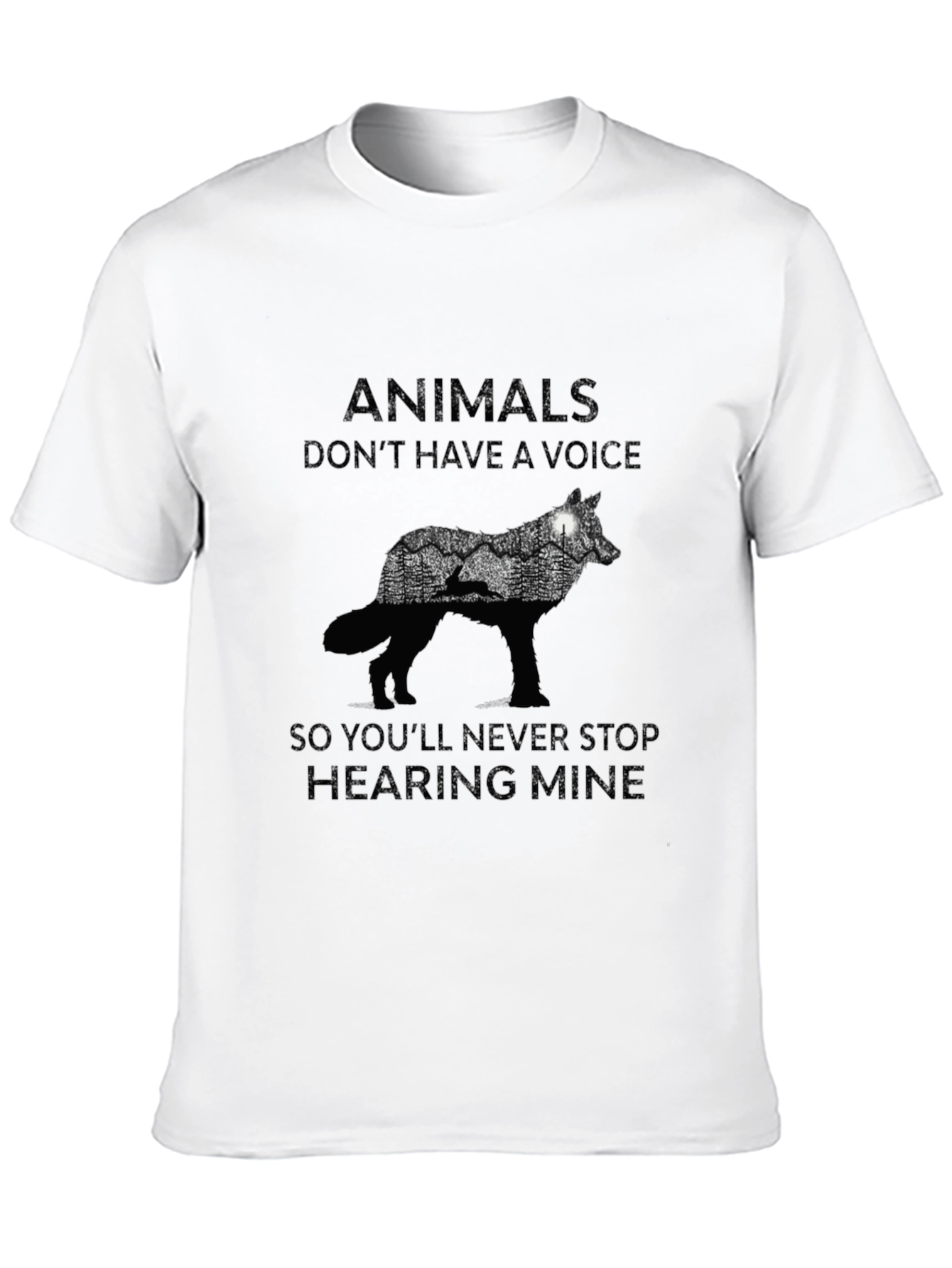Animals Dont Have A Voice Wolf Graphic Tee