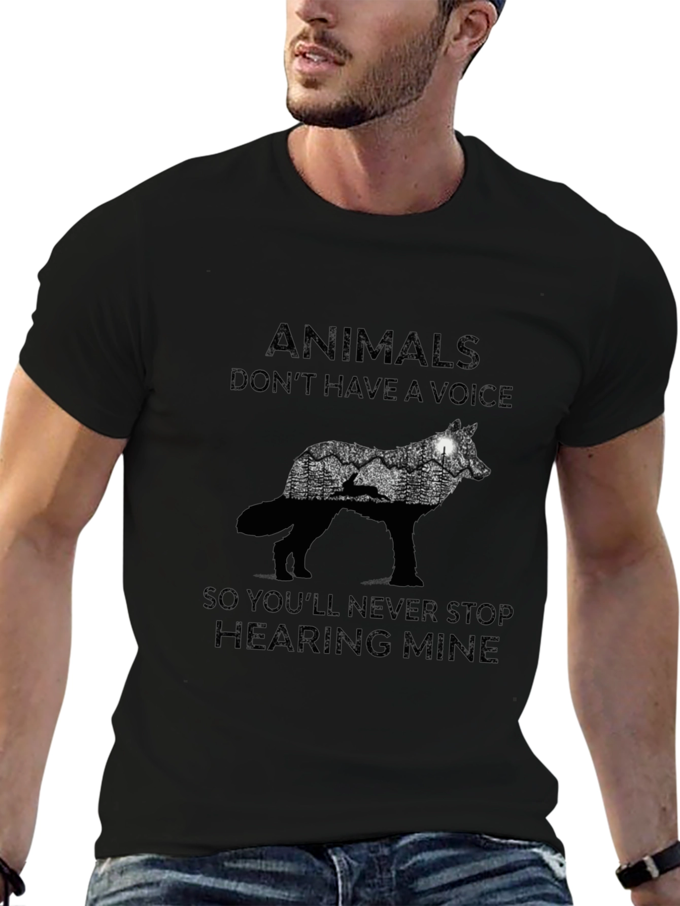 Animals Dont Have A Voice Wolf Graphic Tee
