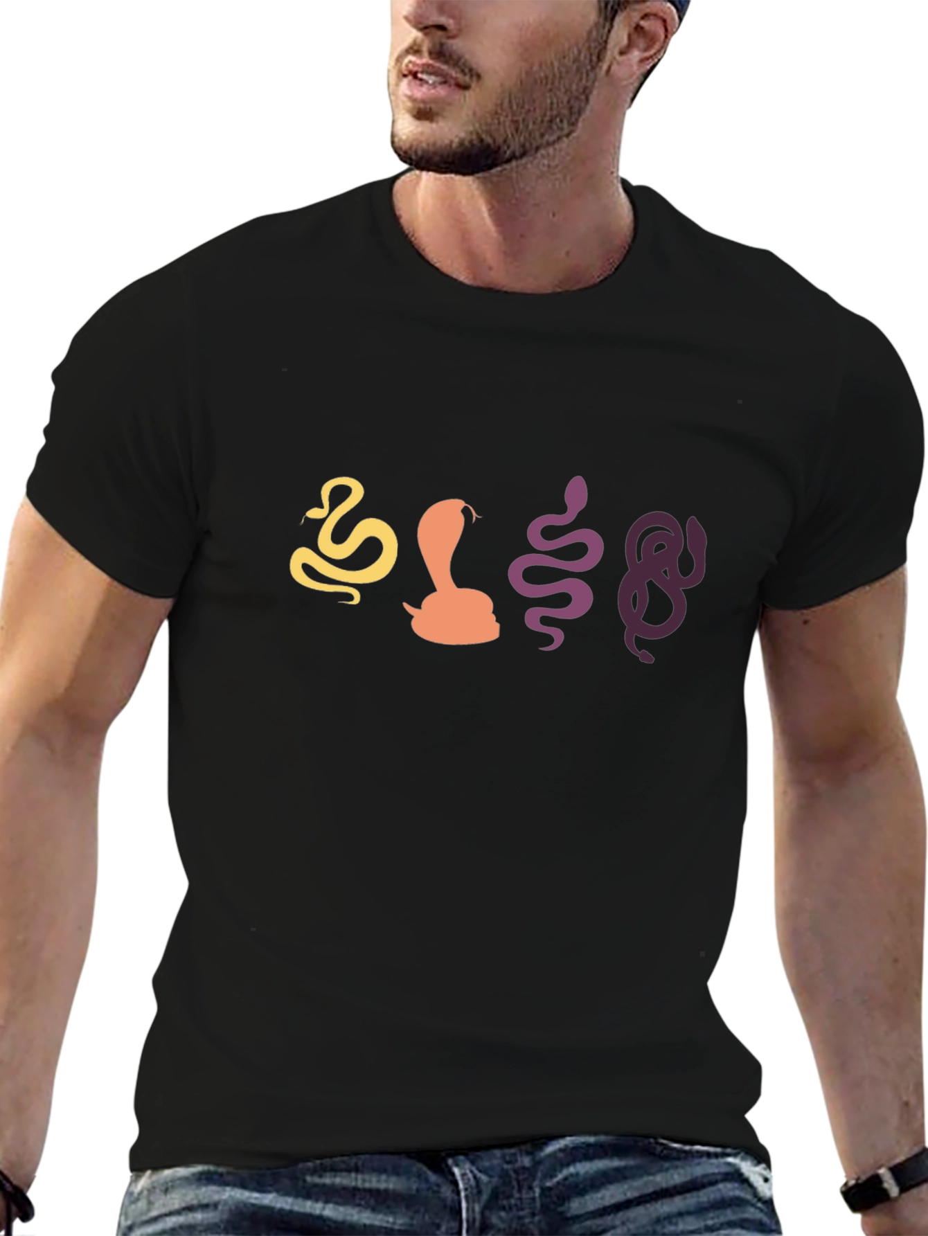 Snakes Graphic Tee - Black