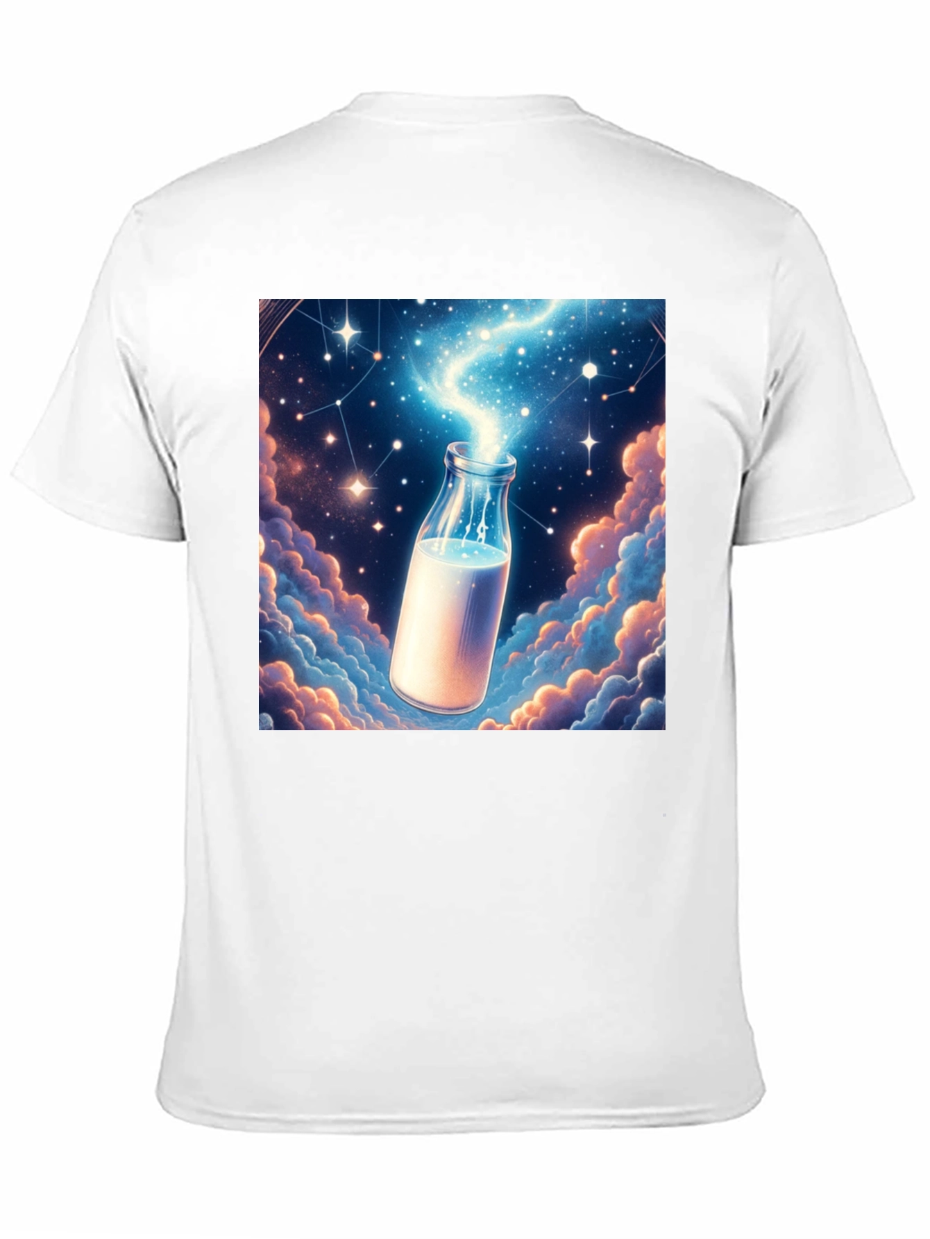 Cosmic Milk Bottle Graphic Tee - Black Cotton Blend